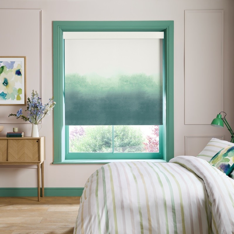 Bluebellgrey Ombre Teal Teal Texture Dimout Roller Blind