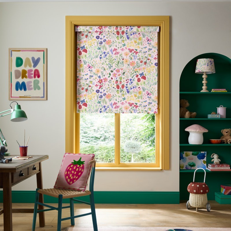 Bluebellgrey Secret Garden Rose Pink Floral Dimout Roller Blind