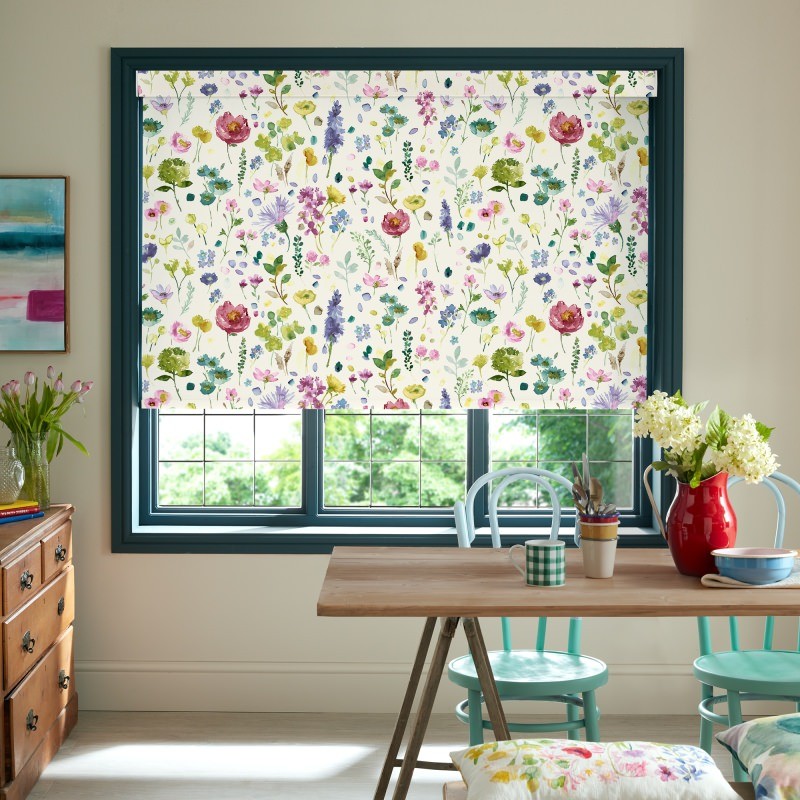 Bluebellgrey Tetbury Spring Purple Floral Blackout Roller Blind