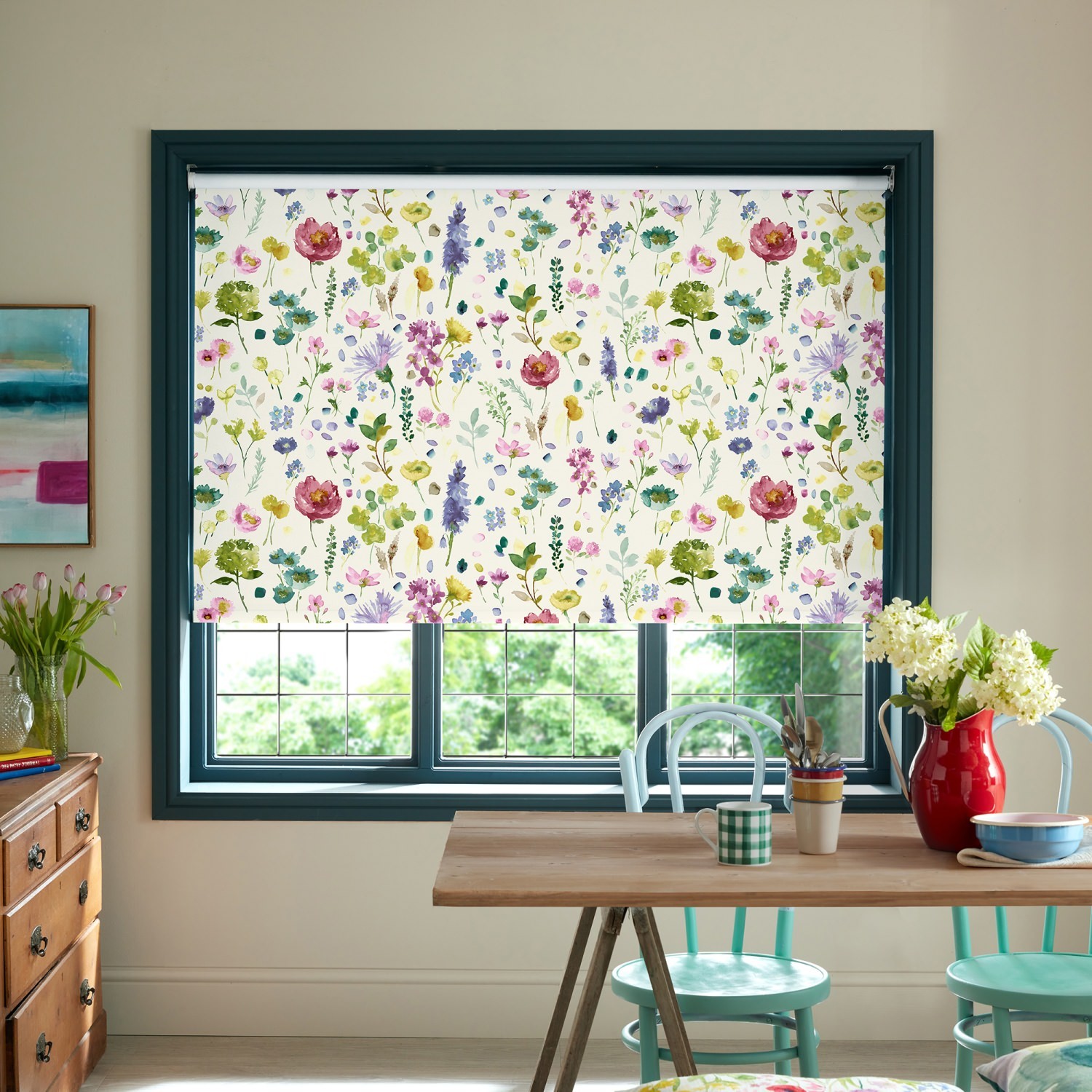 bluebellgrey tetbury spring purple floral dimout roller blind