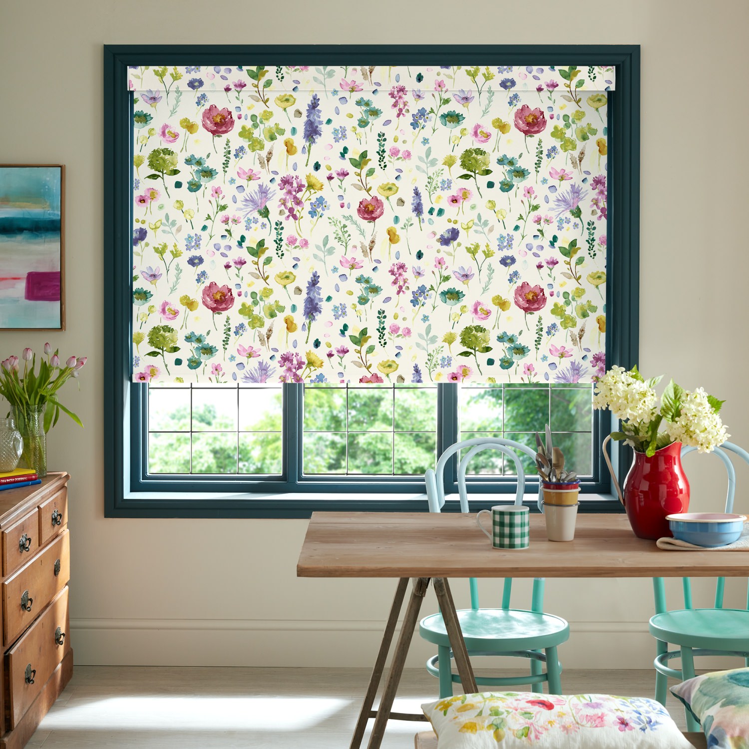 bluebellgrey tetbury spring purple floral dimout roller blind