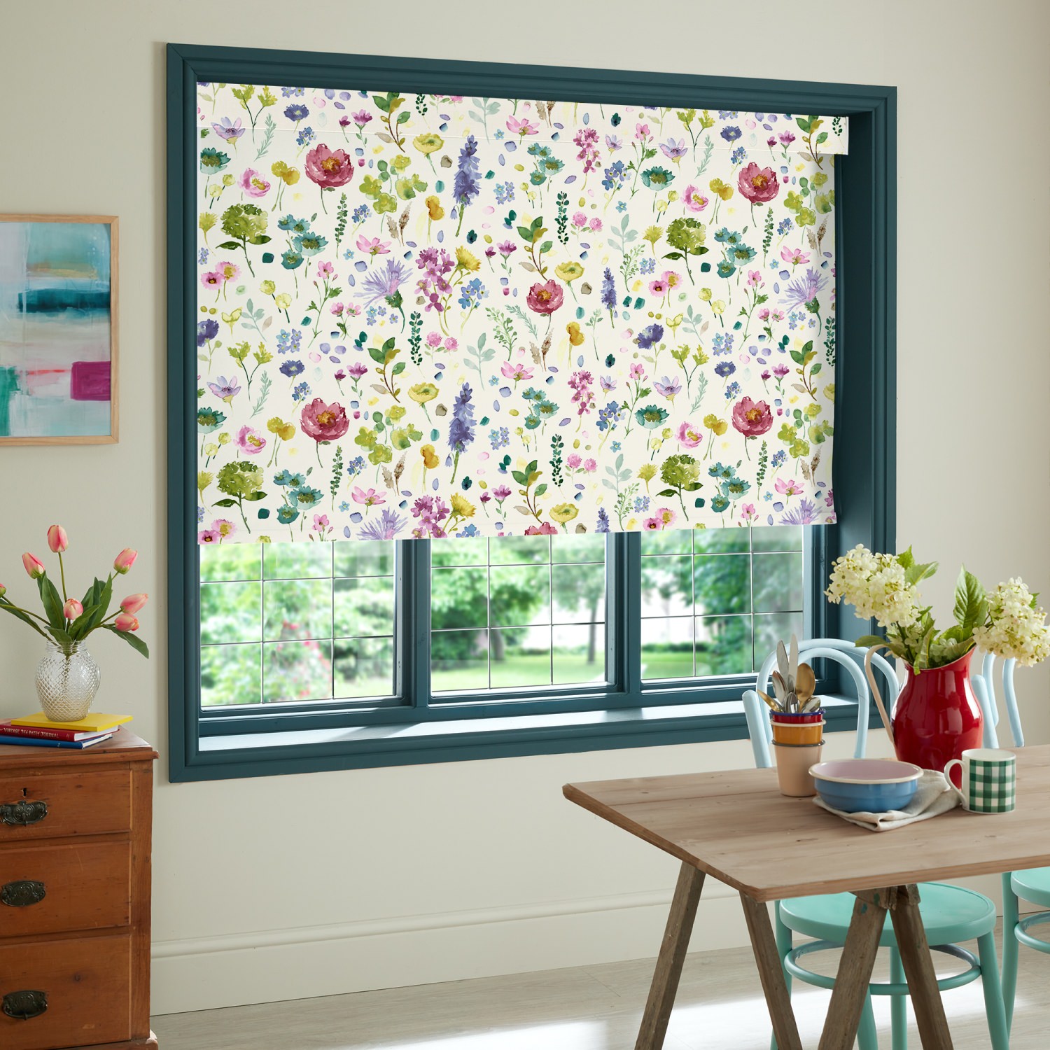 bluebellgrey tetbury spring purple floral dimout roller blind