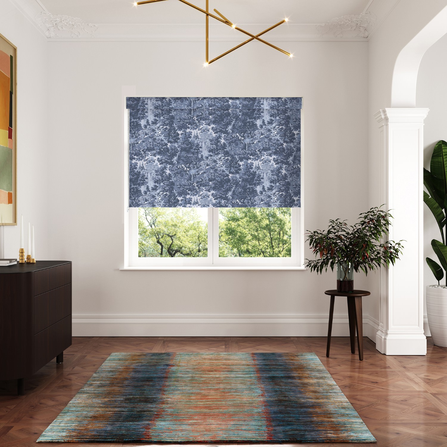 ted baker landscape navy dimout roller blind