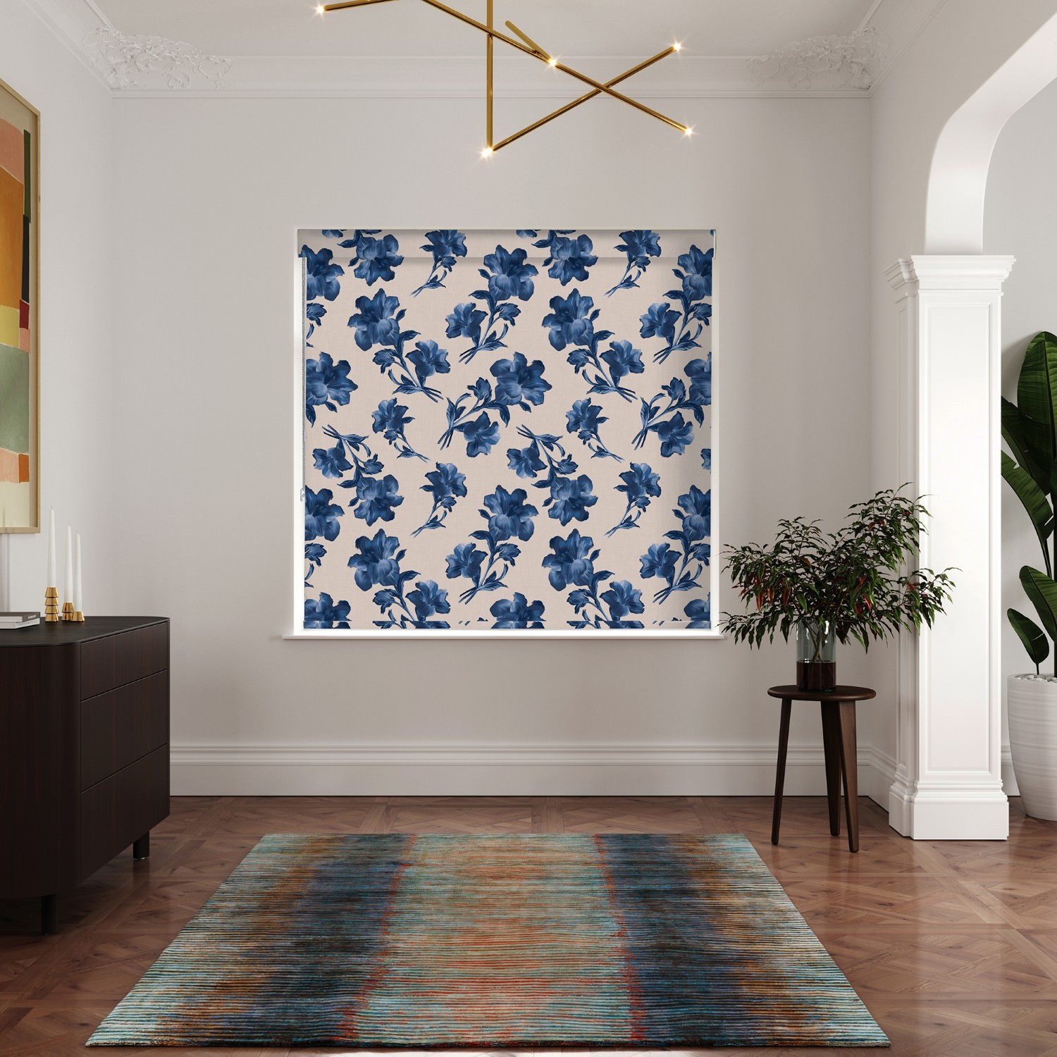 ted baker midnight garden blue blackout roller blind