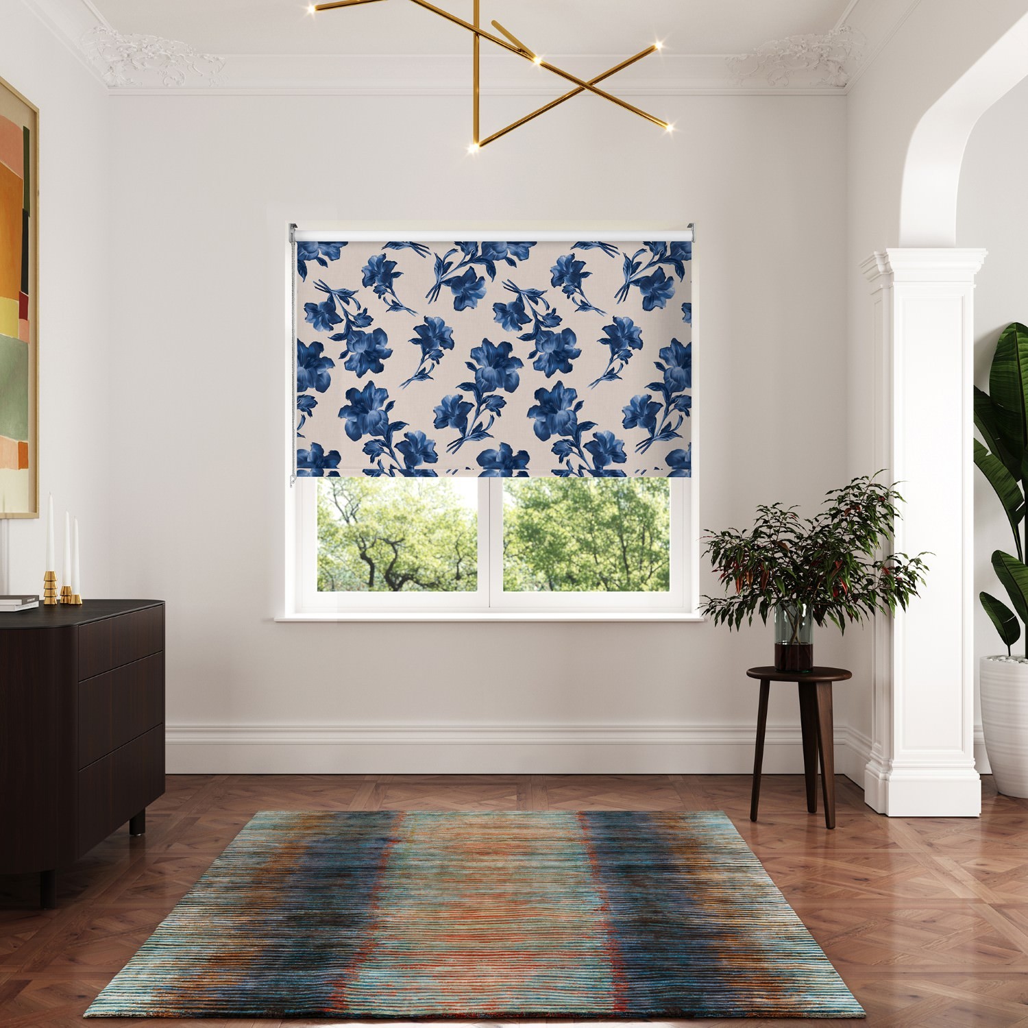 ted baker midnight garden blue blackout roller blind