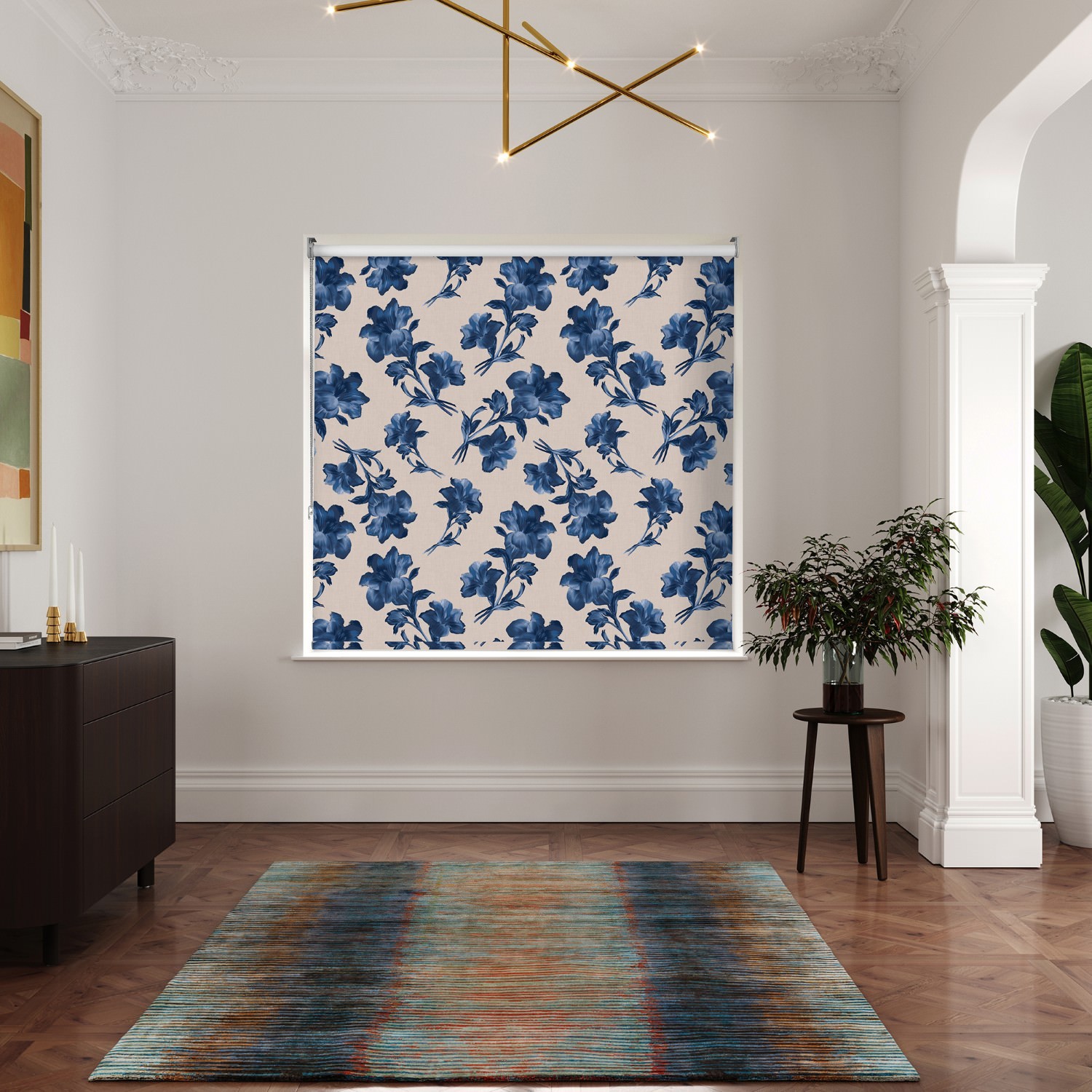 ted baker midnight garden blue blackout roller blind