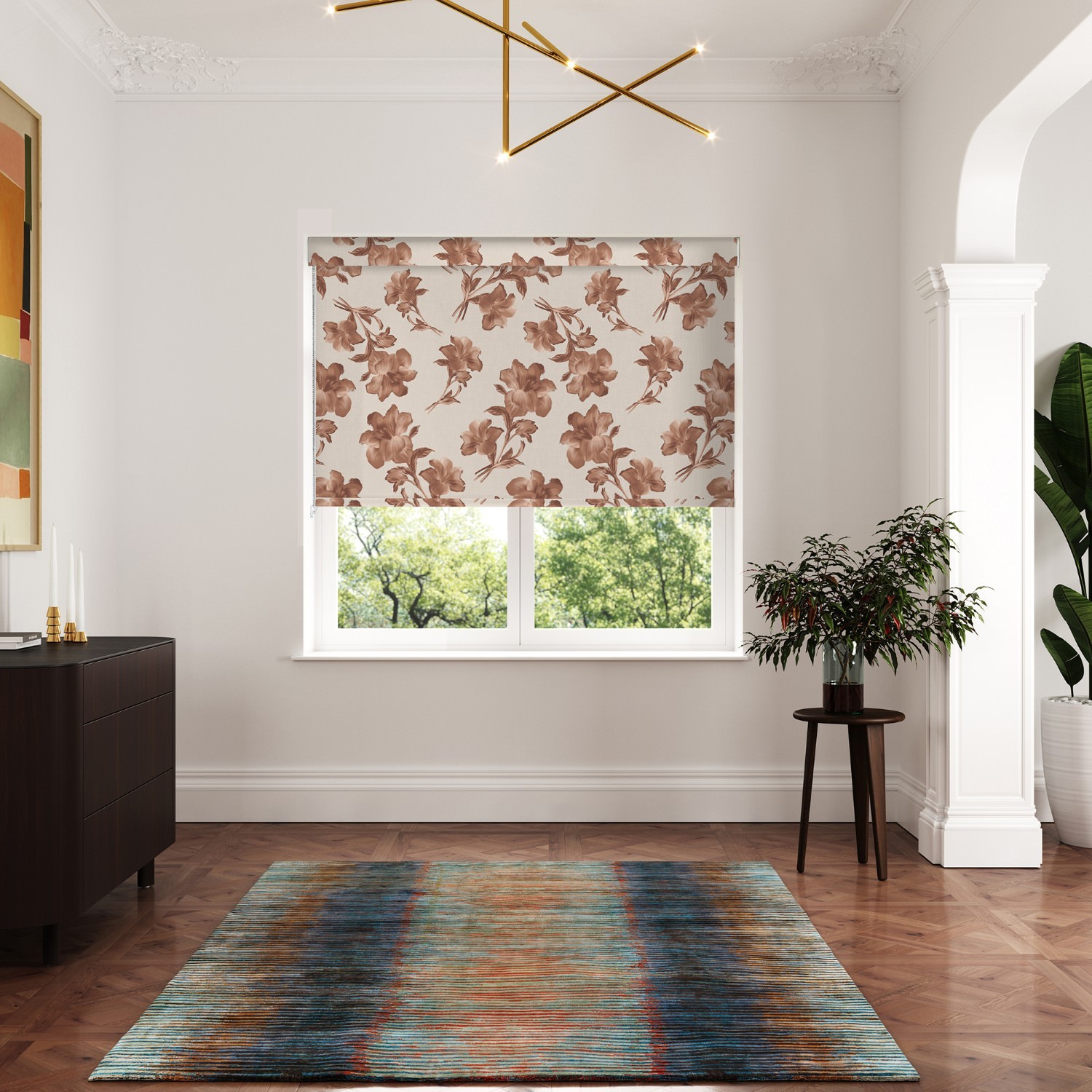 ted baker midnight garden terracotta dimout roller blind