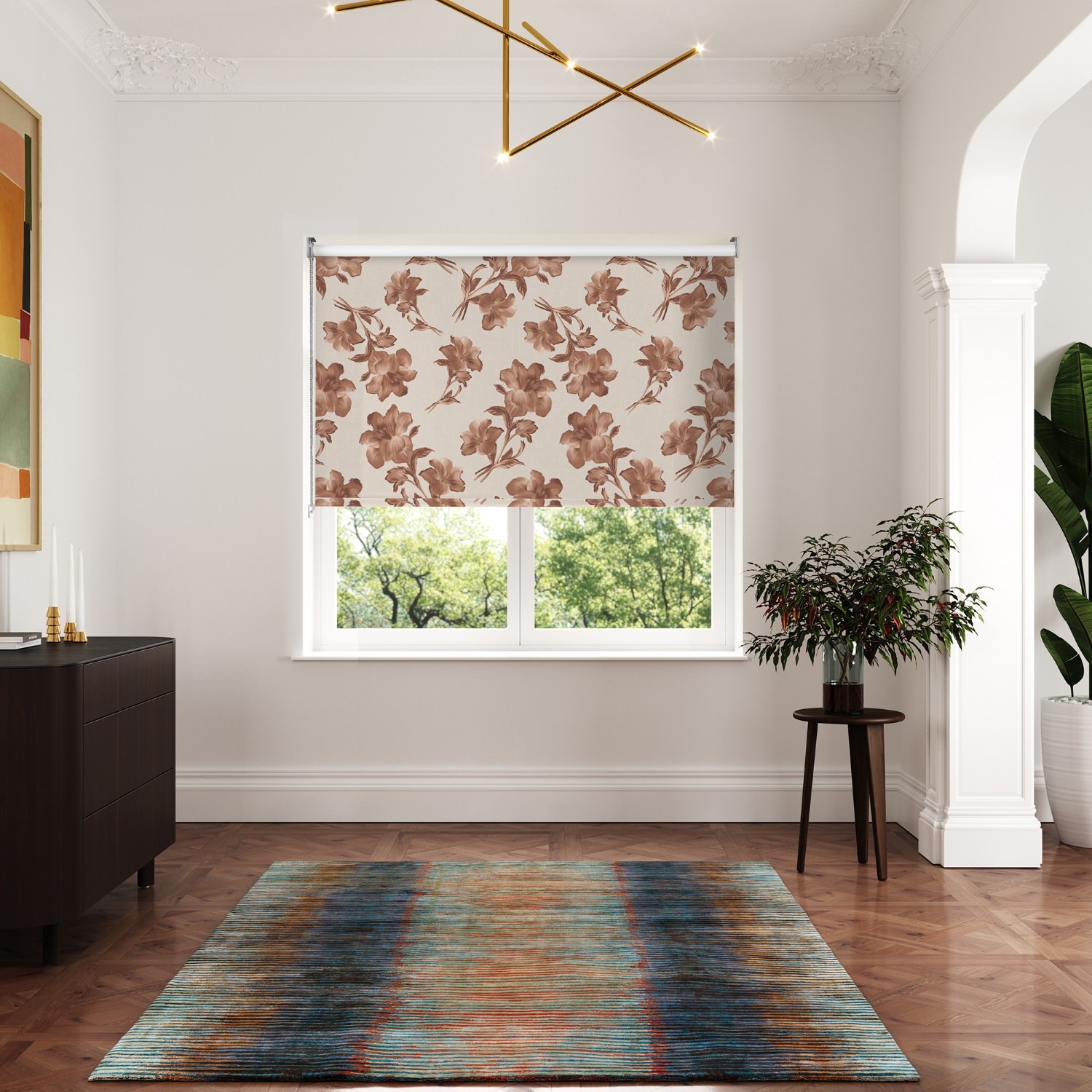 ted baker midnight garden terracotta dimout roller blind