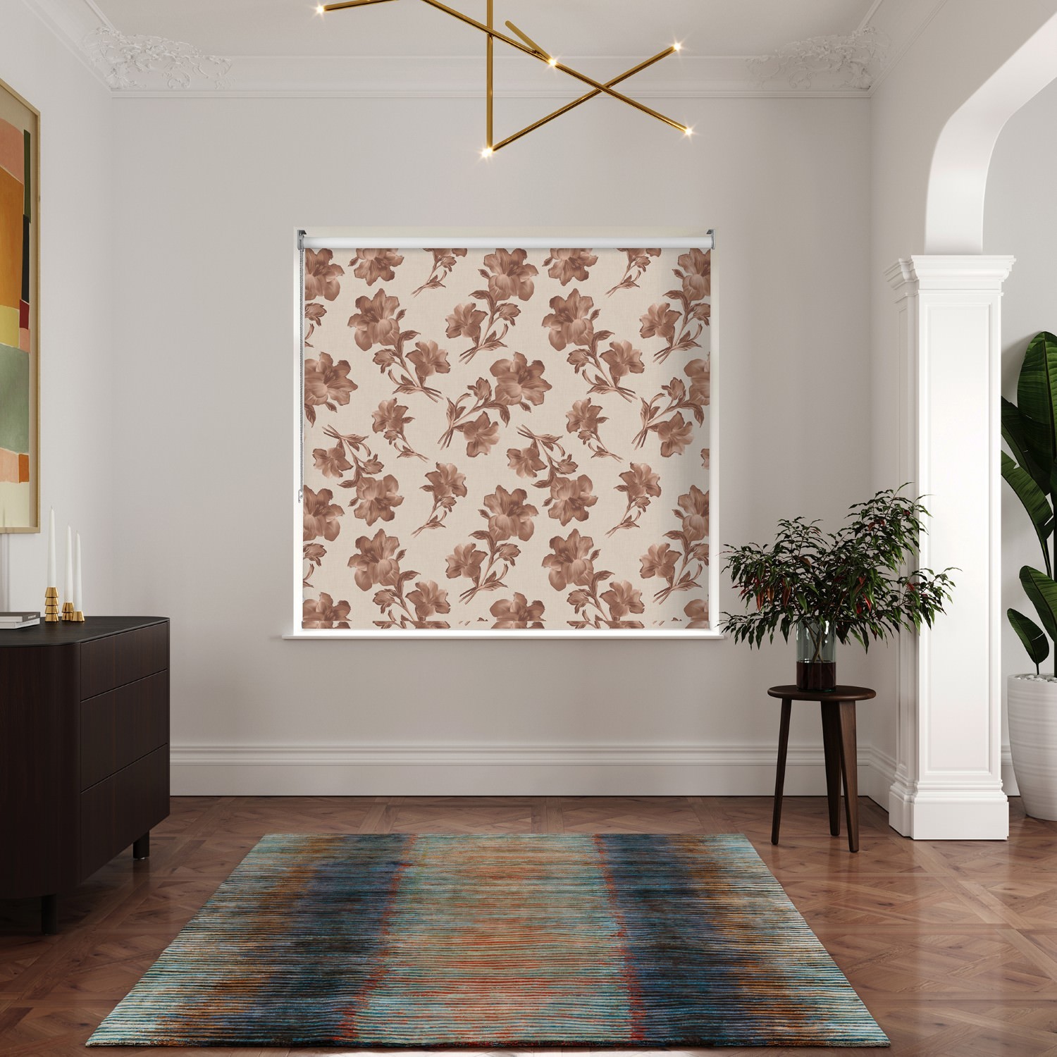 ted baker midnight garden terracotta dimout roller blind