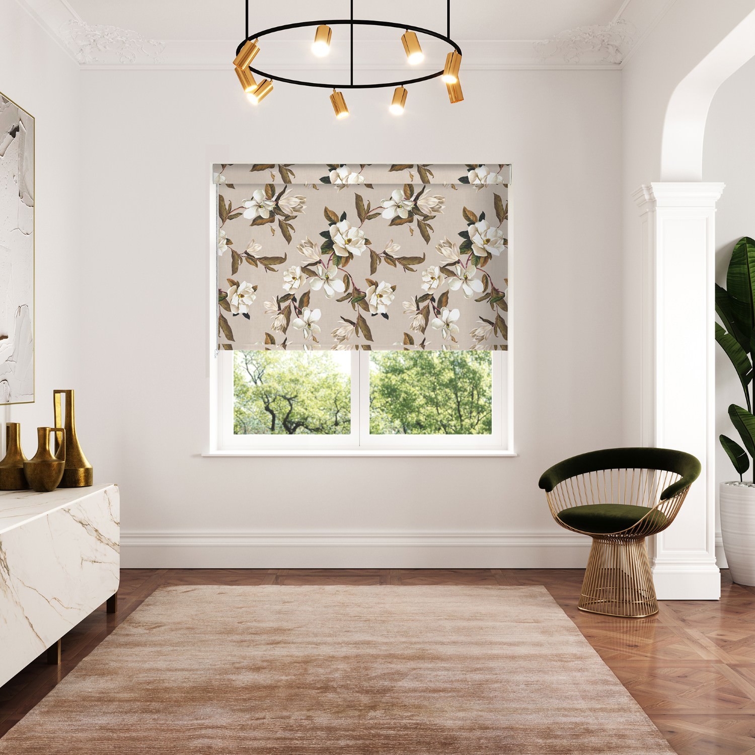 ted baker opal floral linen dimout roller blind