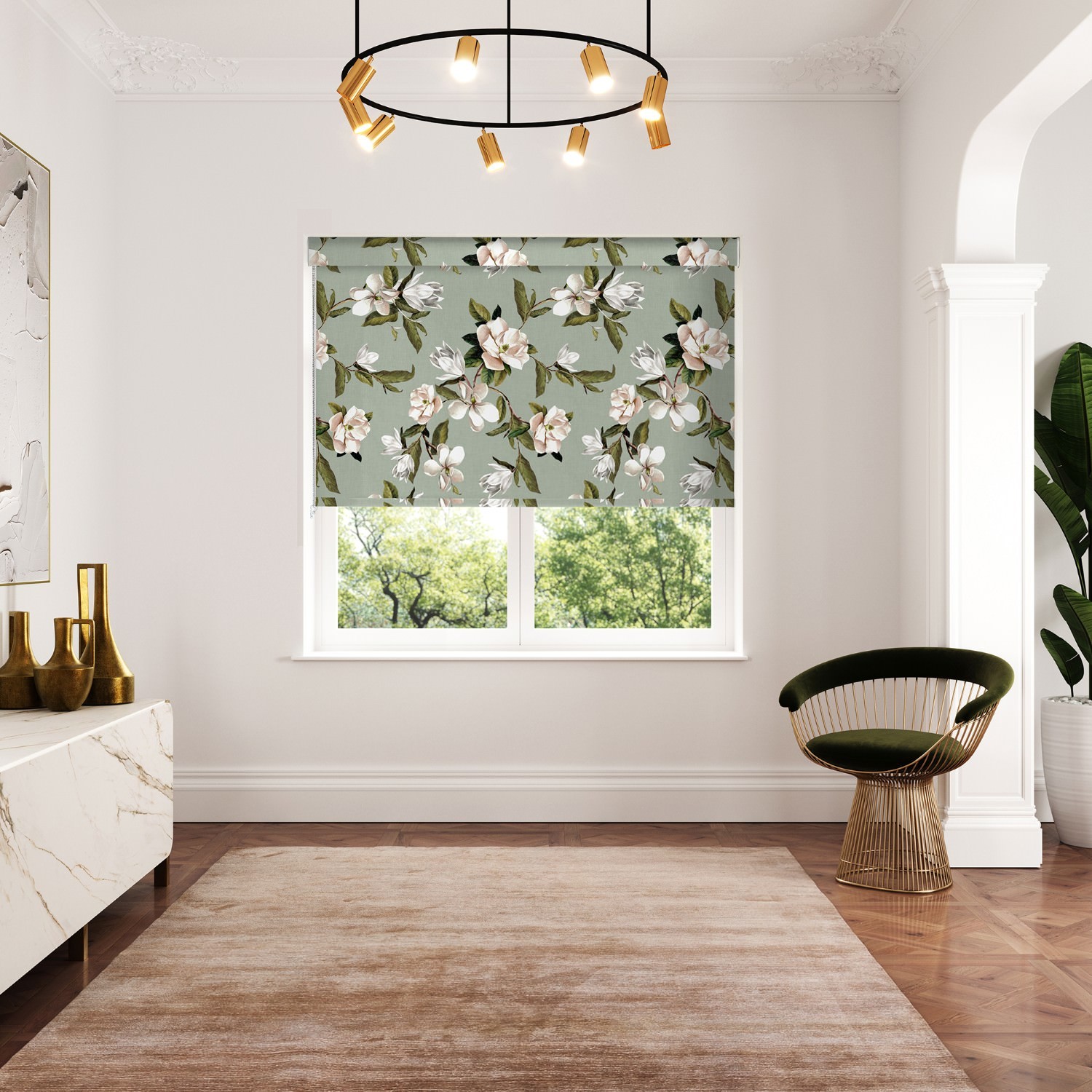 ted baker opal floral sage dimout roller blind