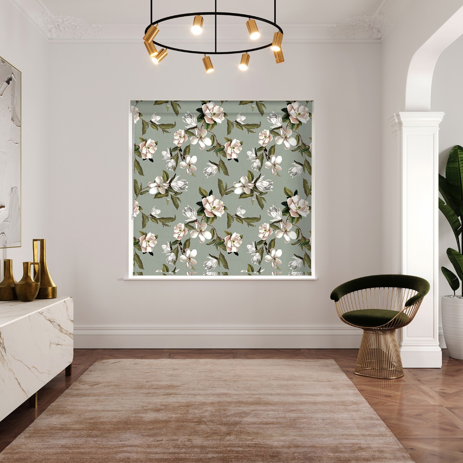 ted baker opal floral sage dimout roller blind