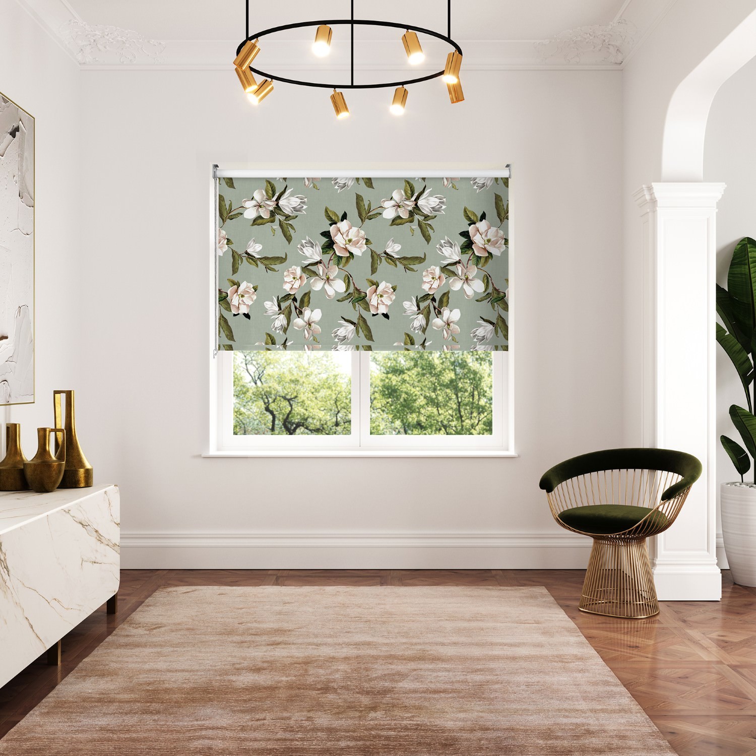 ted baker opal floral sage dimout roller blind