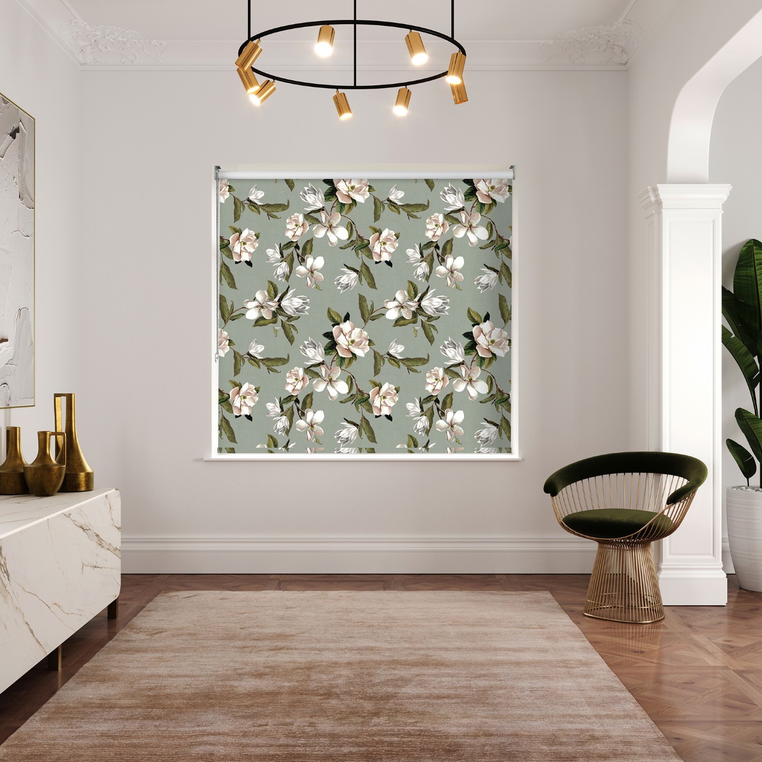 ted baker opal floral sage dimout roller blind