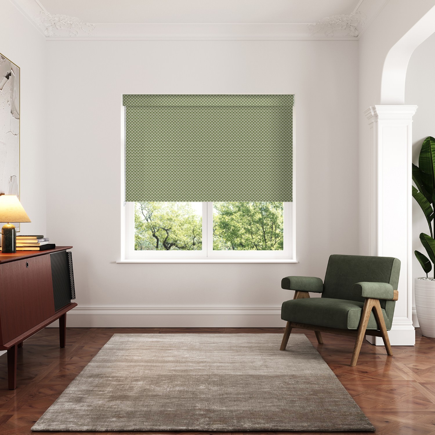 ted baker palm geo green dimout roller blind