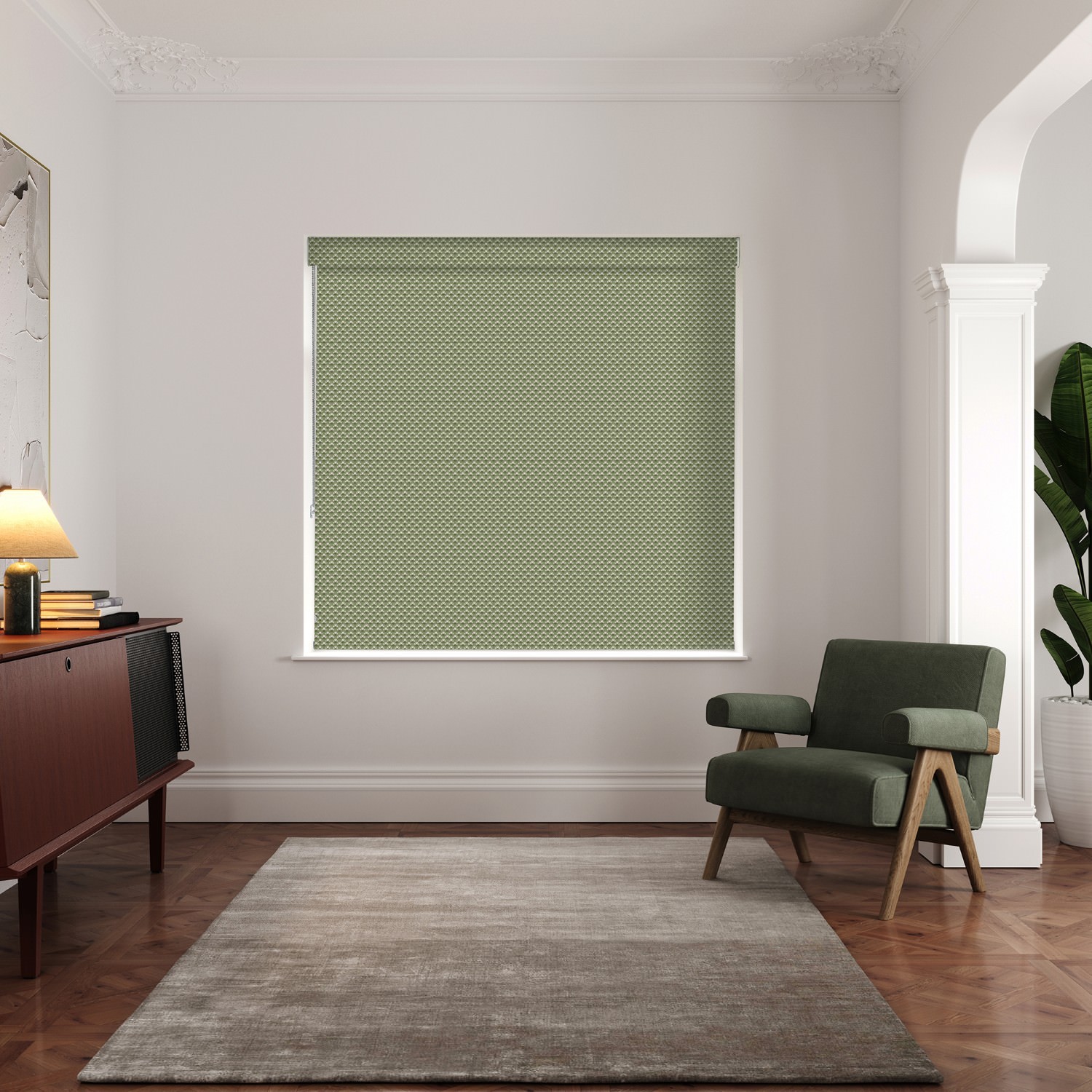 ted baker palm geo green dimout roller blind