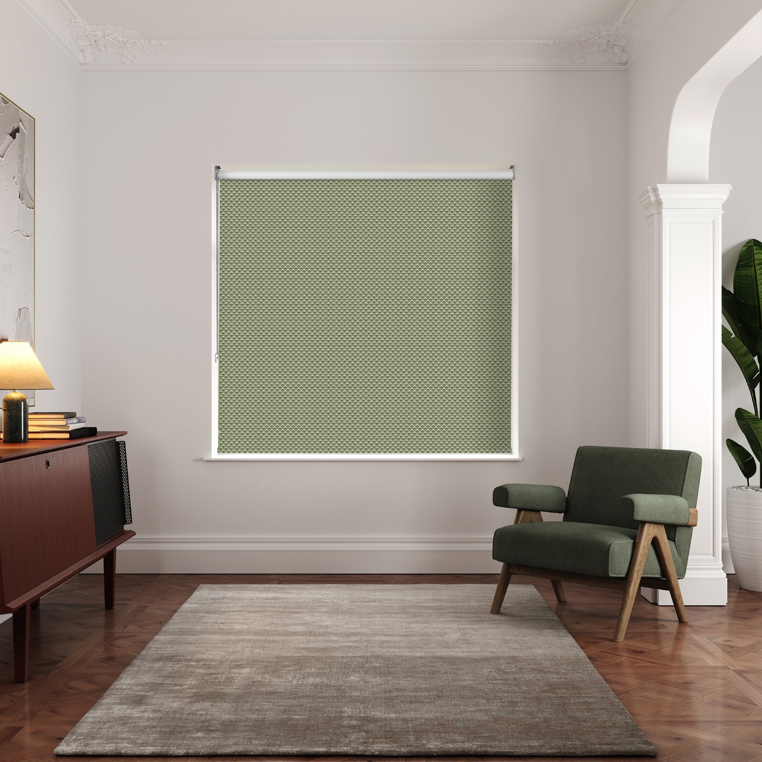 ted baker palm geo green dimout roller blind