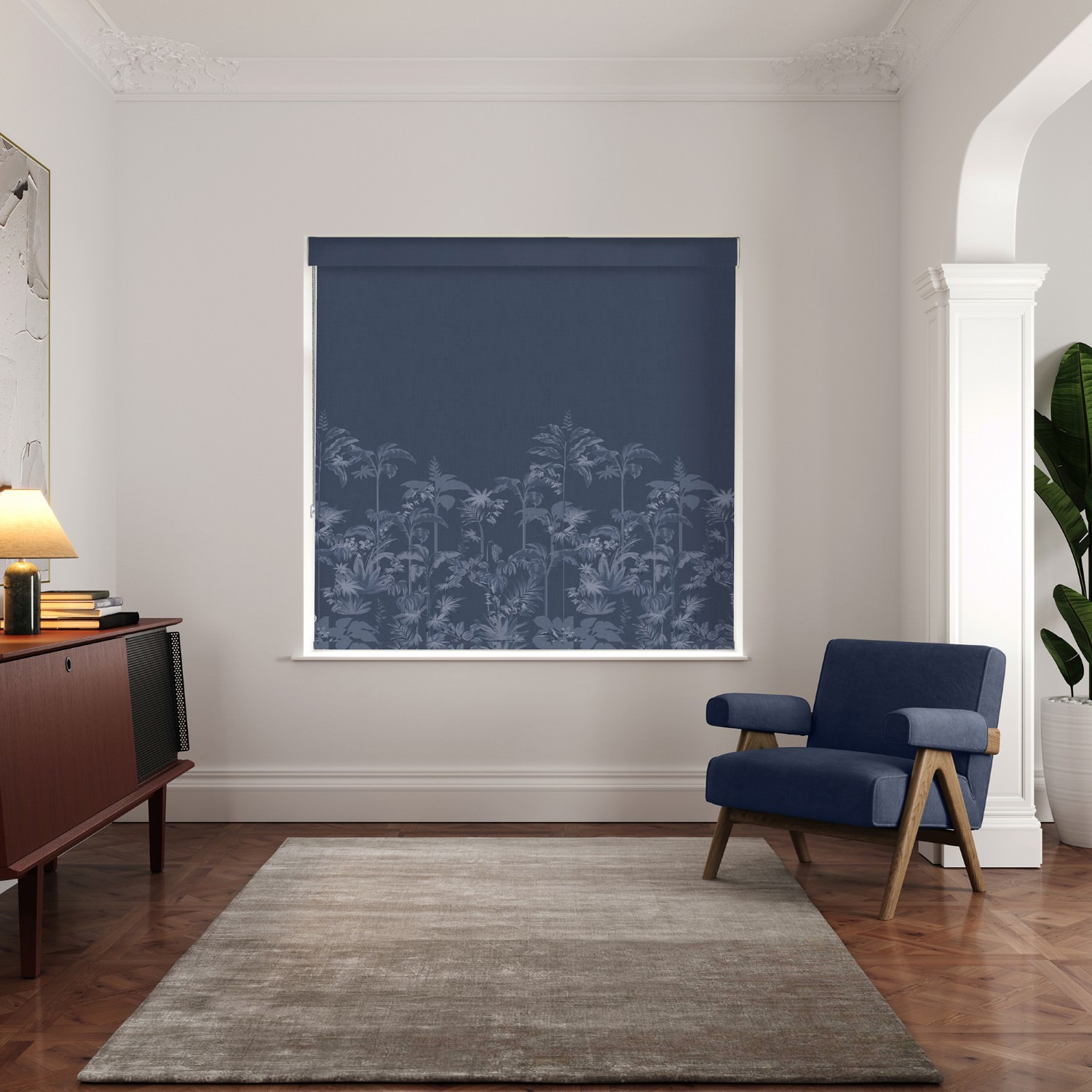 ted baker rhapsody navy blackout roller blind