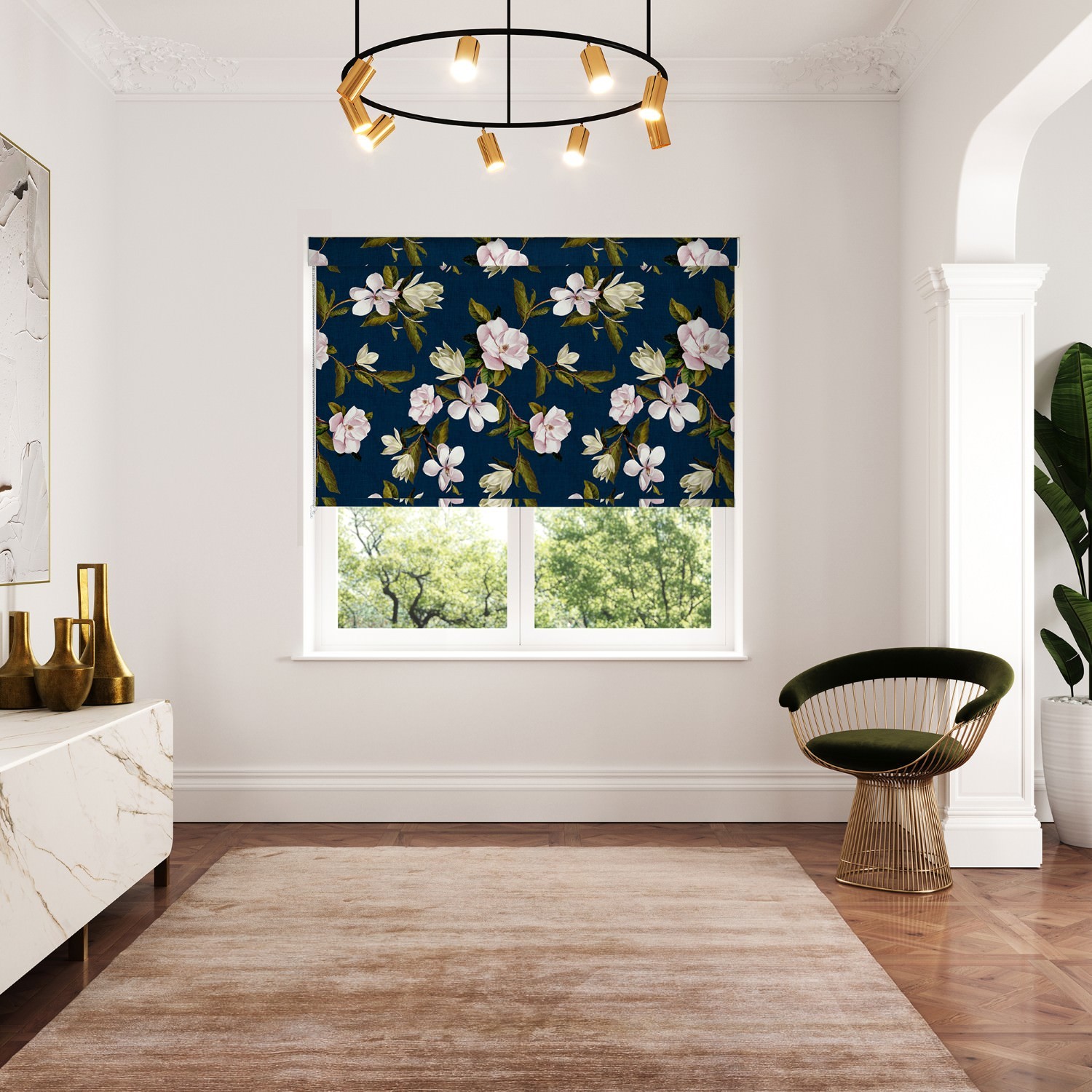 ted baker opal floral navy dimout roller blind