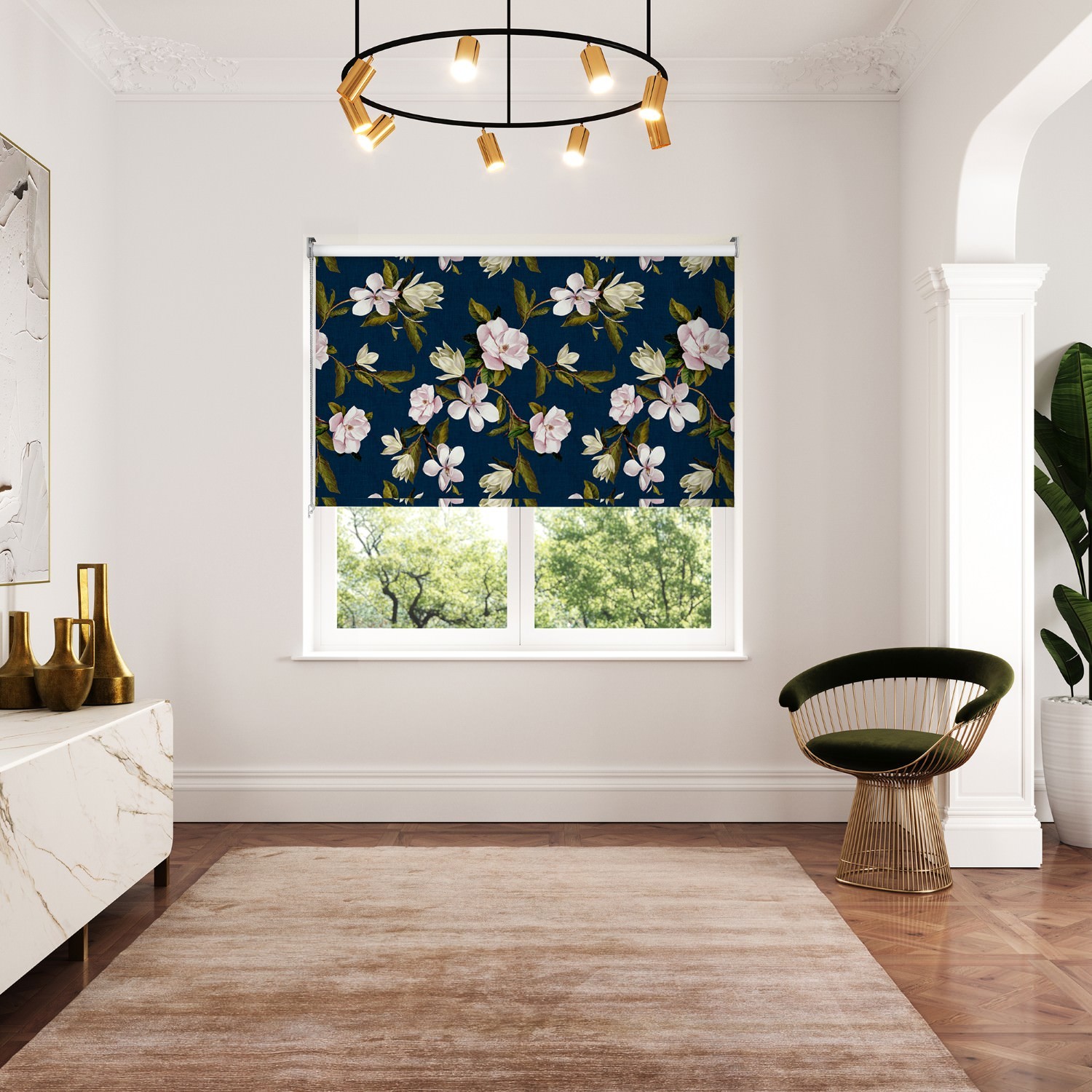 ted baker opal floral navy dimout roller blind