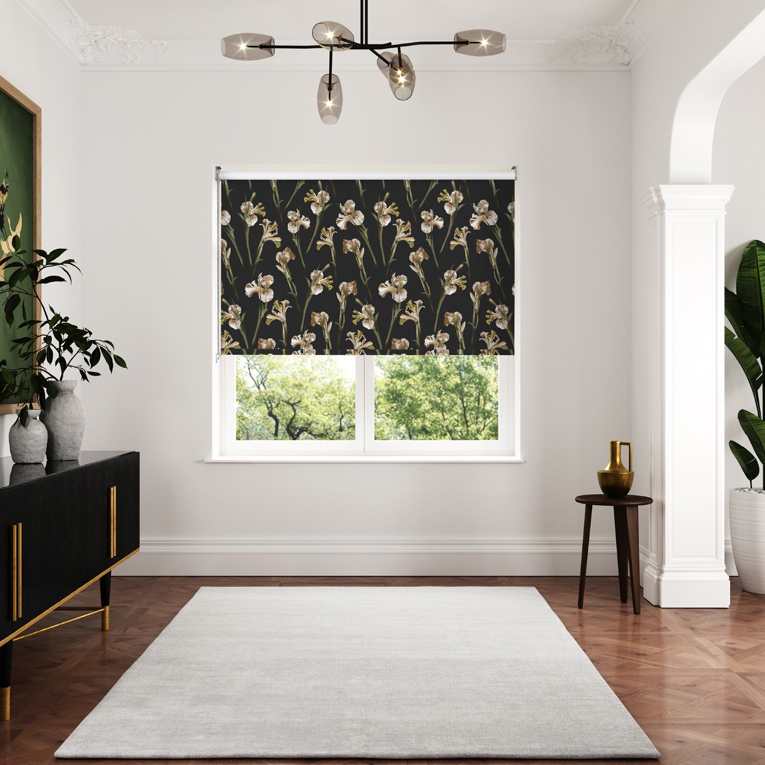 ted baker wild iris black dimout roller blind