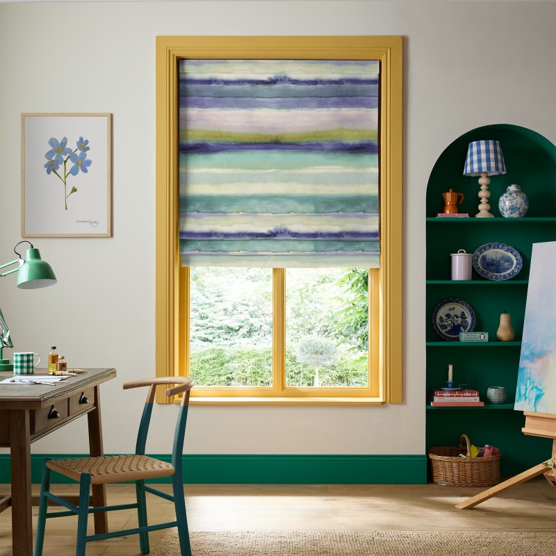 Bluebellgrey Hebrides Atlantic Purple Stripes Roman Blind