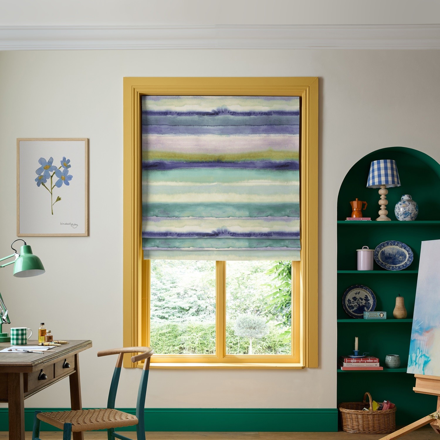 bluebellgrey hebrides atlantic purple stripes roman blind