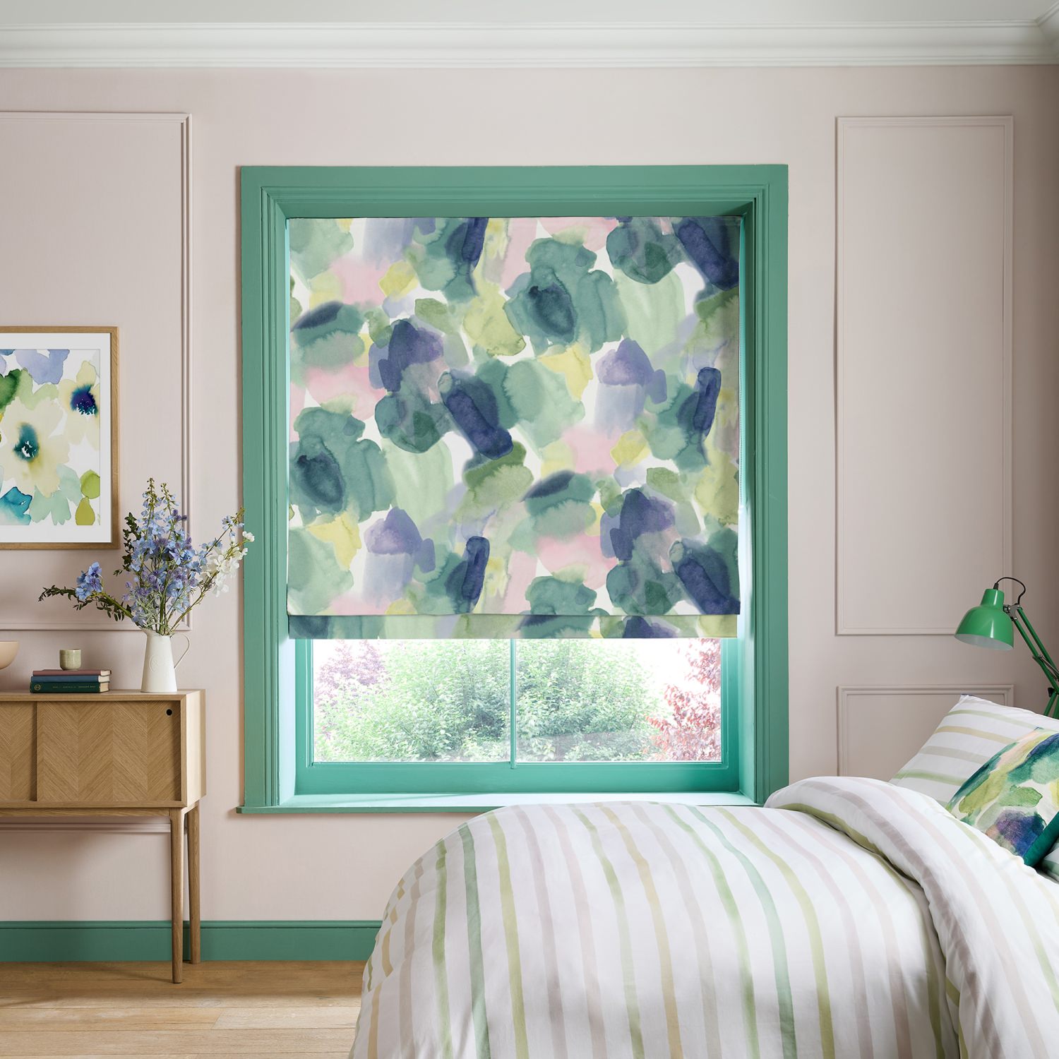 bluebellgrey lochaber purple texture roman blind