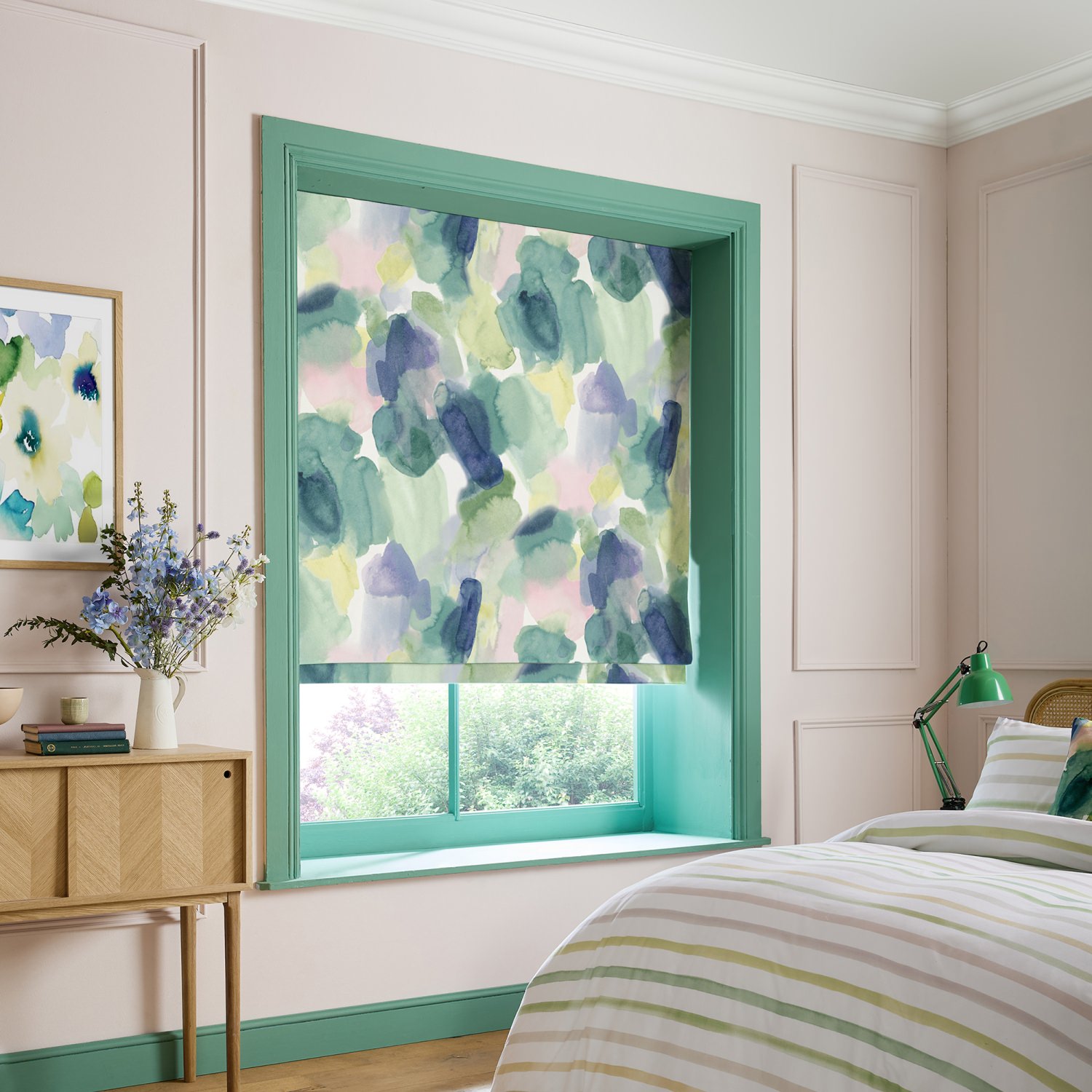 bluebellgrey lochaber purple texture roman blind