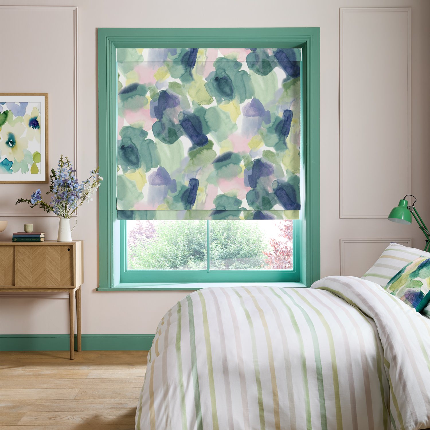 bluebellgrey lochaber purple texture roman blind