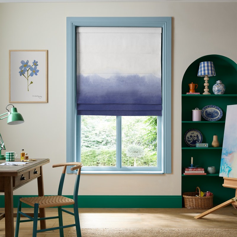 Bluebellgrey Ombre Cornflower Purple Texture Roman Blind