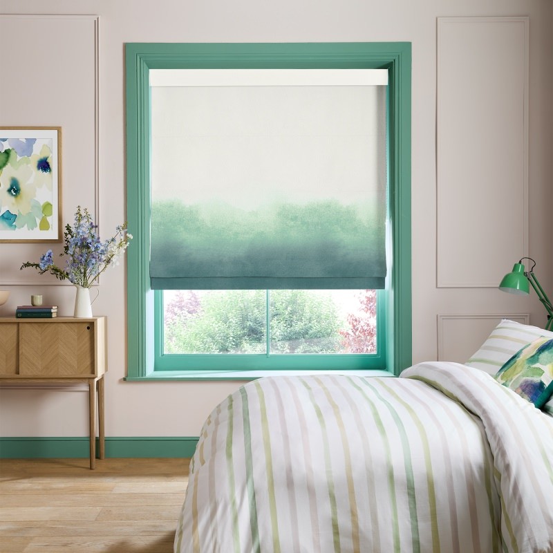 Bluebellgrey Ombre Teal Teal Texture Roman Blind