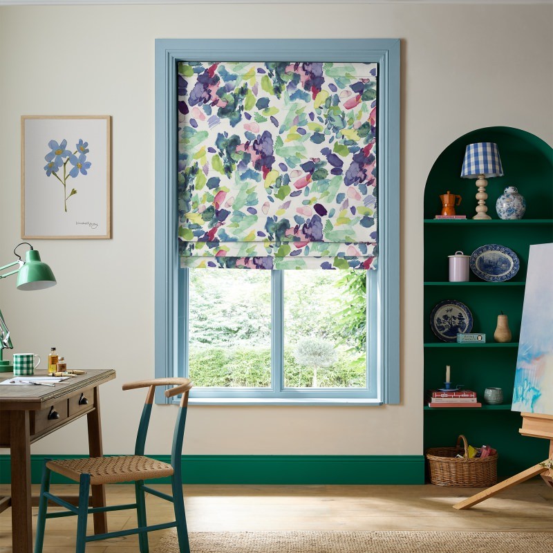 Bluebellgrey Palette Spring Purple Geometric Roman Blind