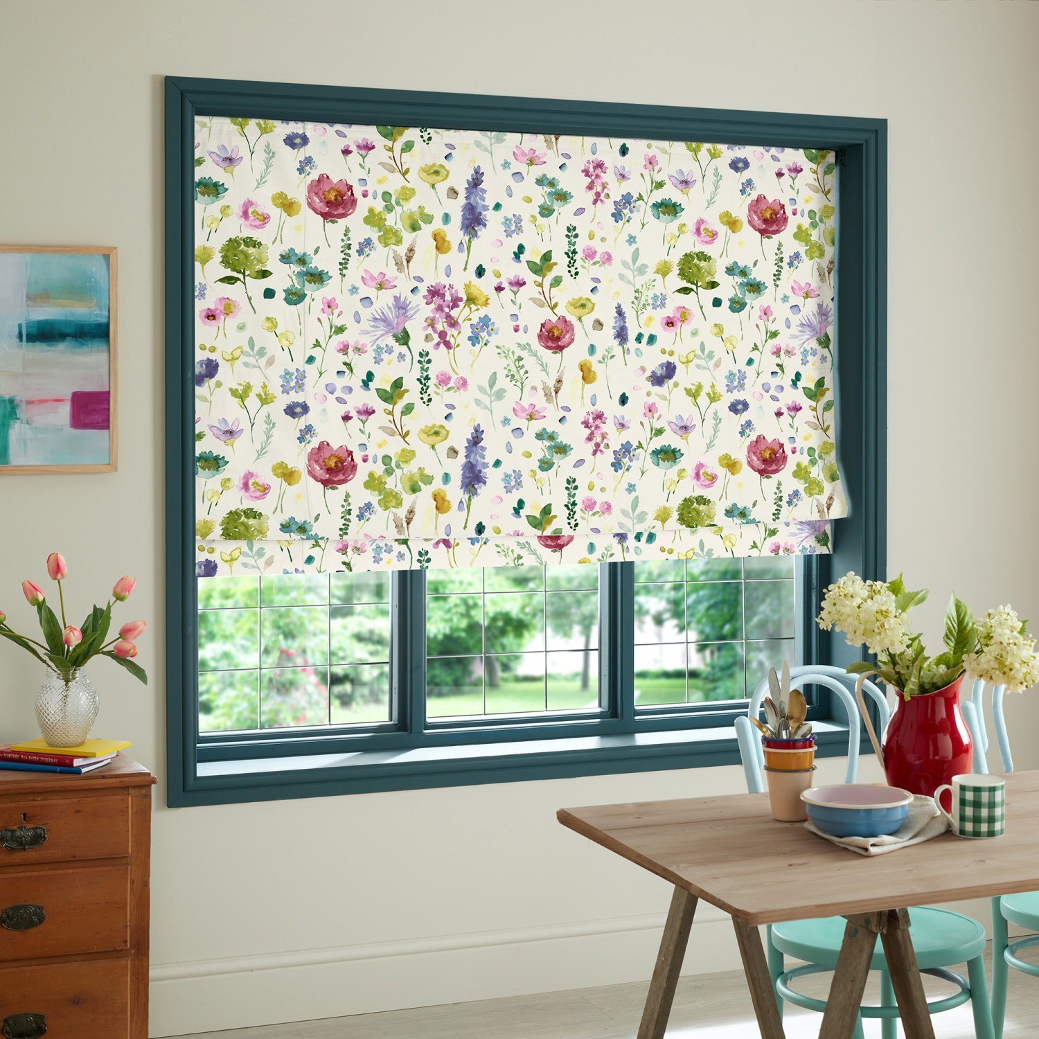bluebellgrey tetbury spring purple floral roman blind