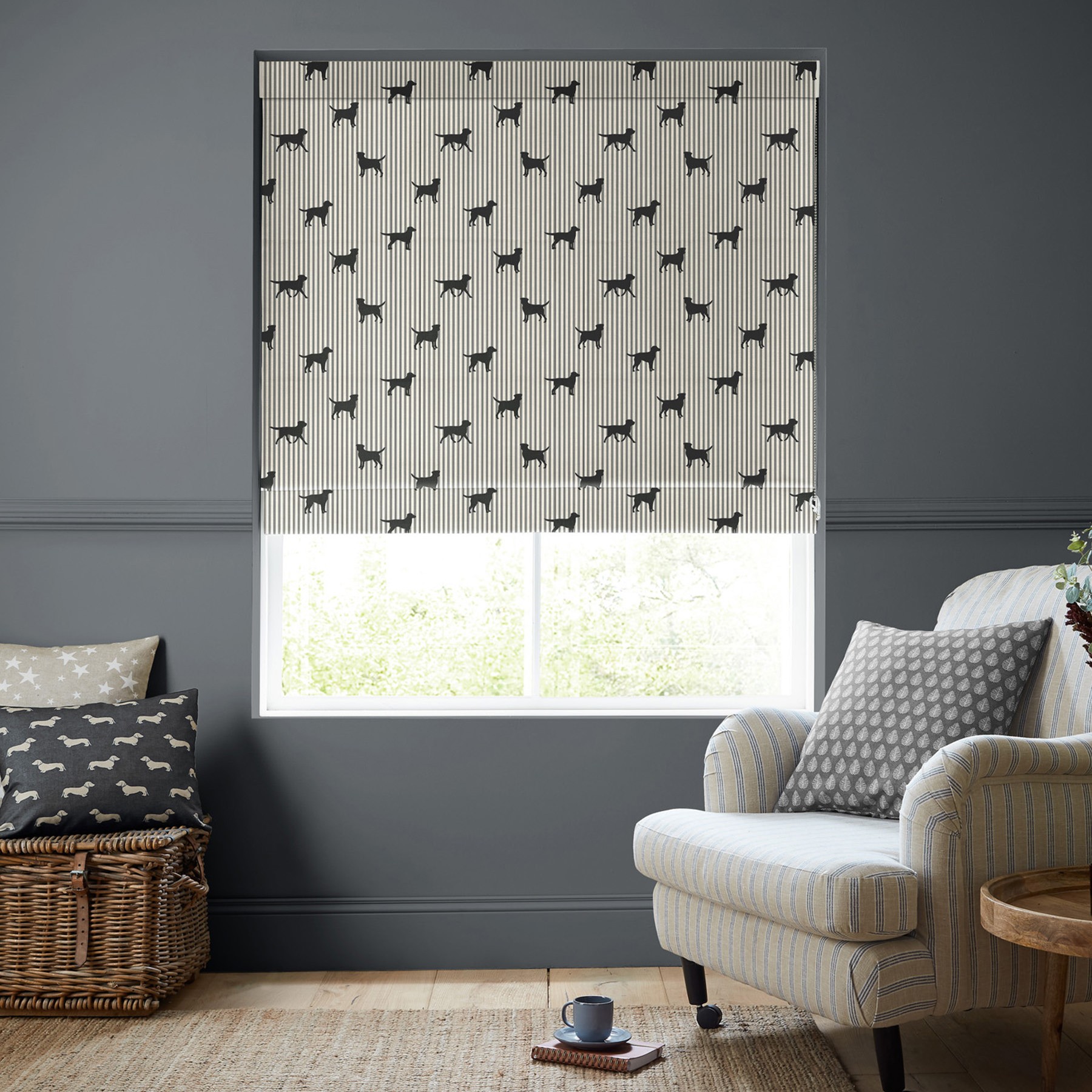 Emily Bond Marley Coal Roman Blind