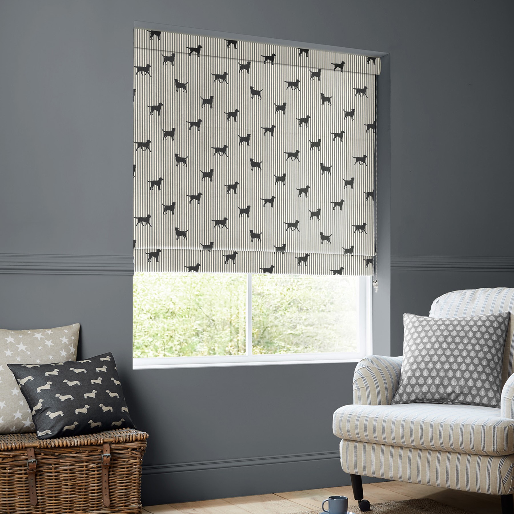Emily Bond Marley Coal Roman Blind