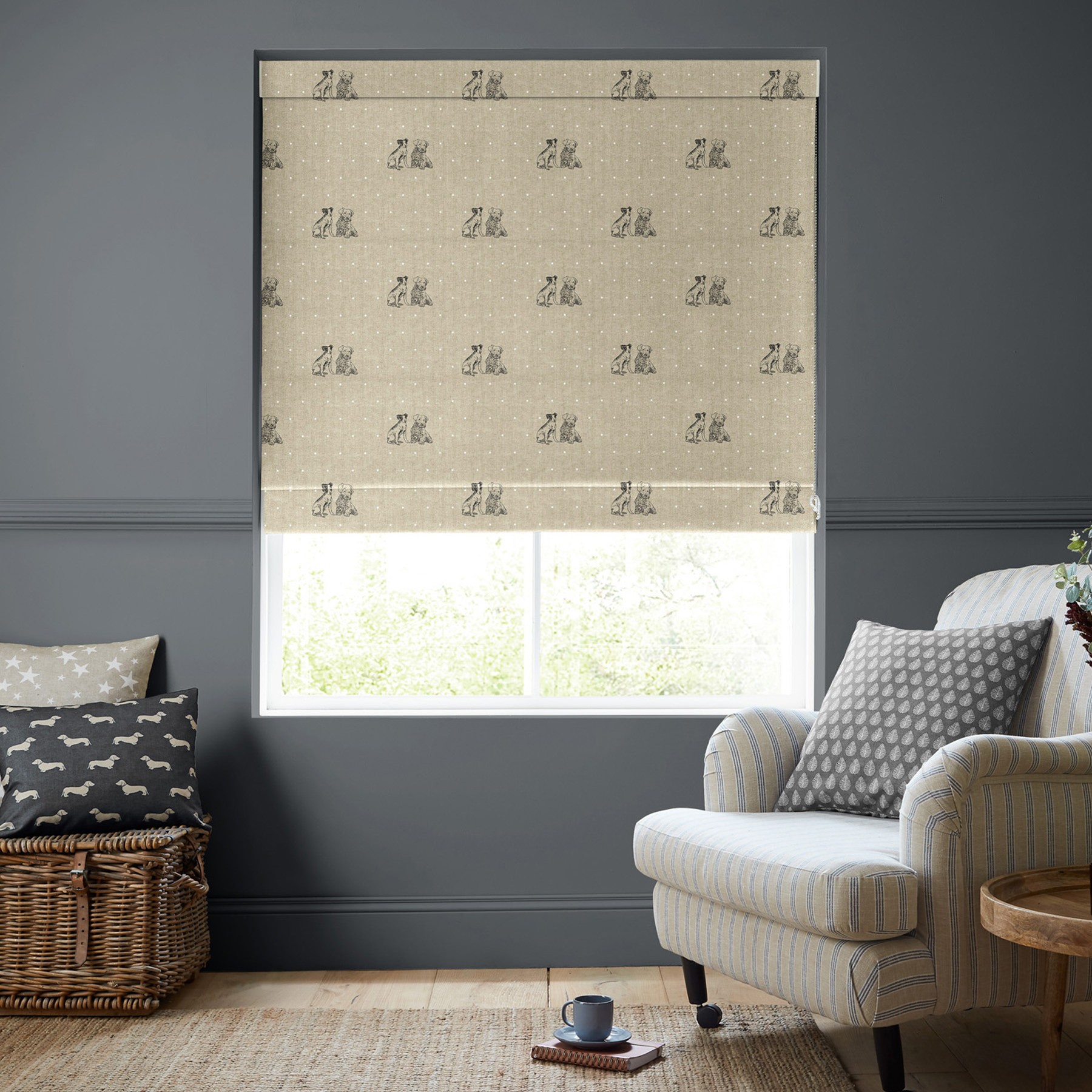 Emily Bond Millie Linen Roman Blind
