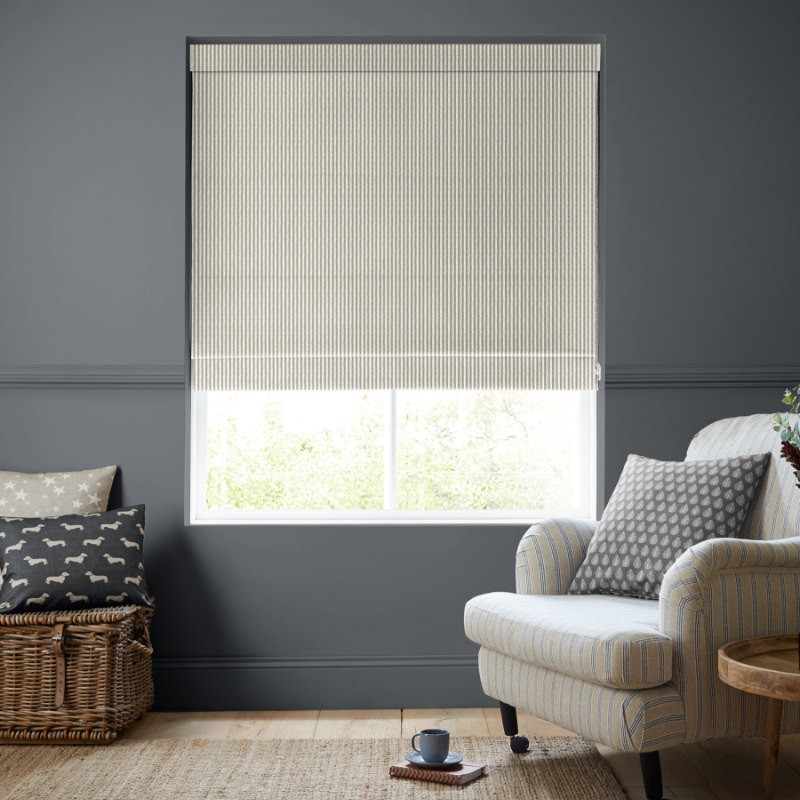 Emily Bond Oscar Stripe Smoke Roman Blind