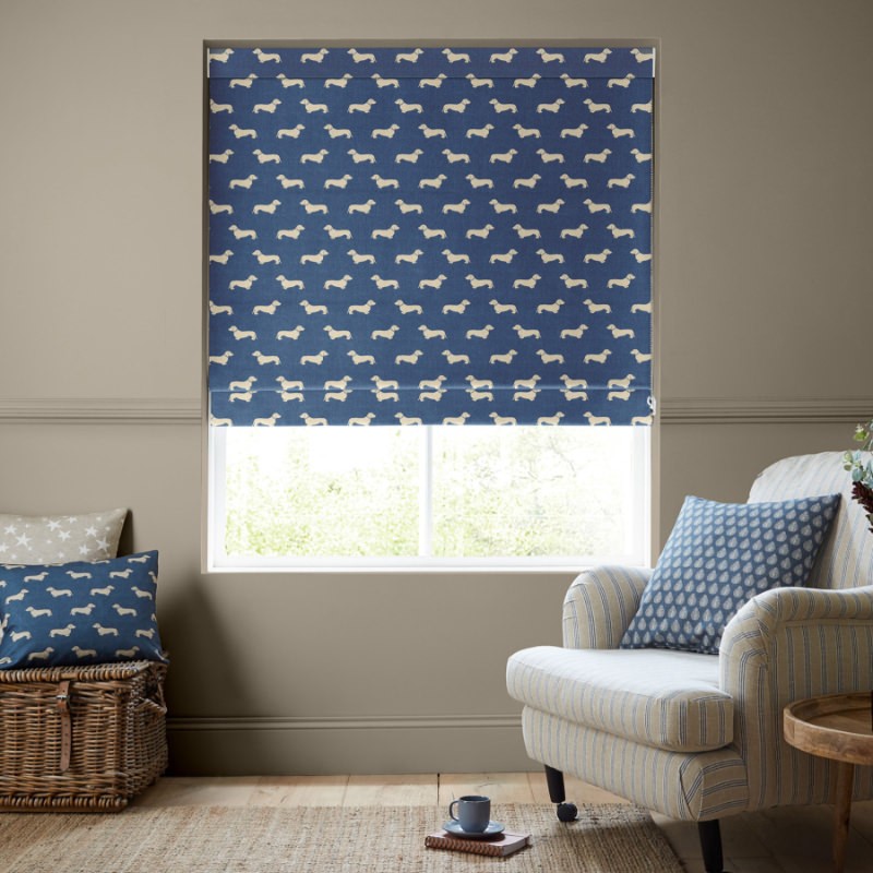 Emily Bond Peggy Indigo Roman Blind