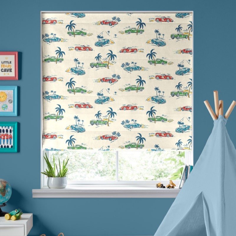 Cath Kidston Fast Cars Cream Roman Blind