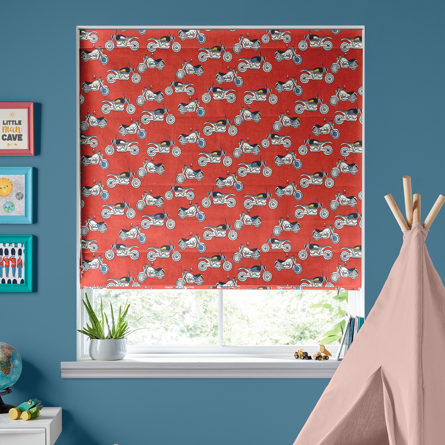 Cath Kidston Kids Motorbikes Red Roman Blind