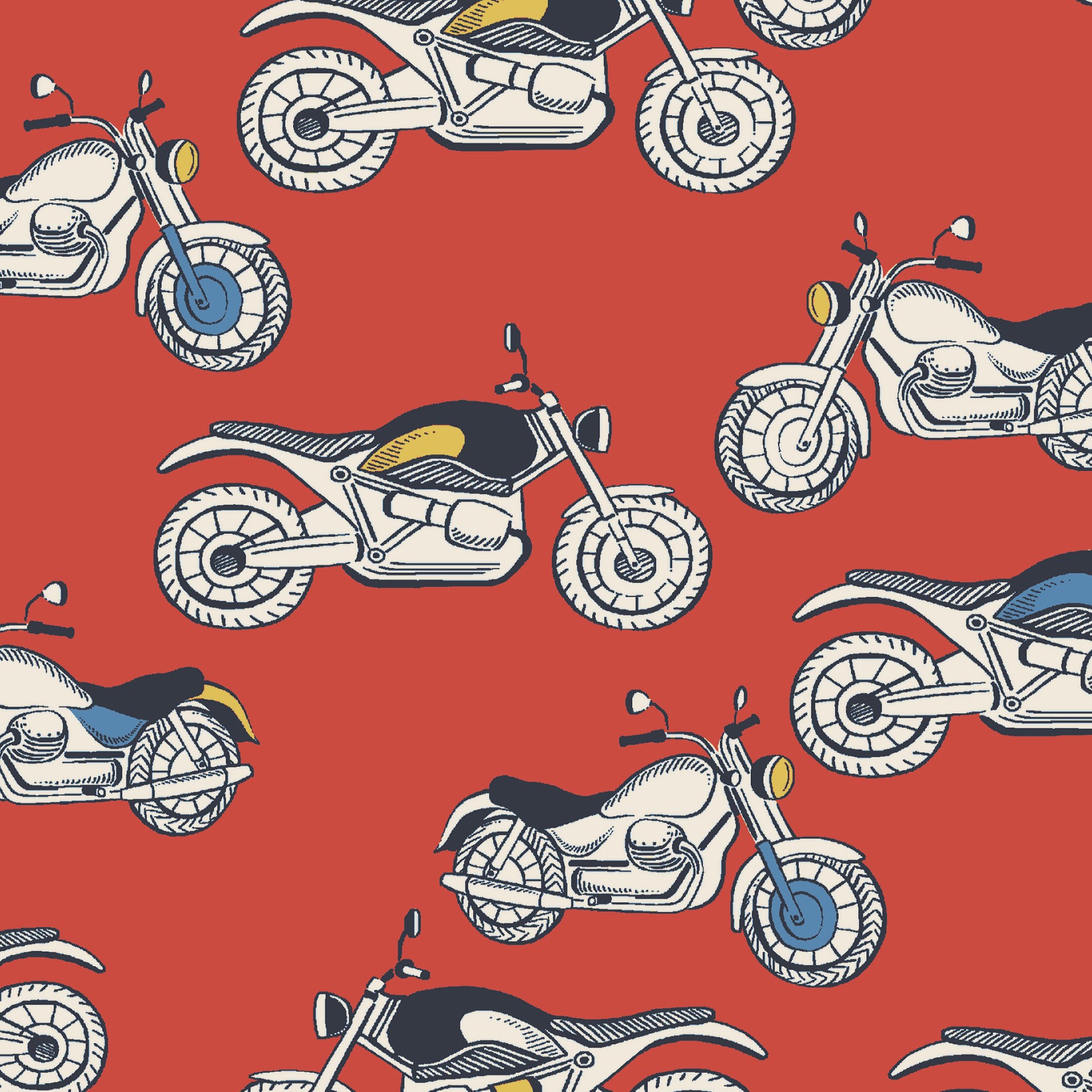 Cath Kidston Kids Motorbikes Red Roman Blind