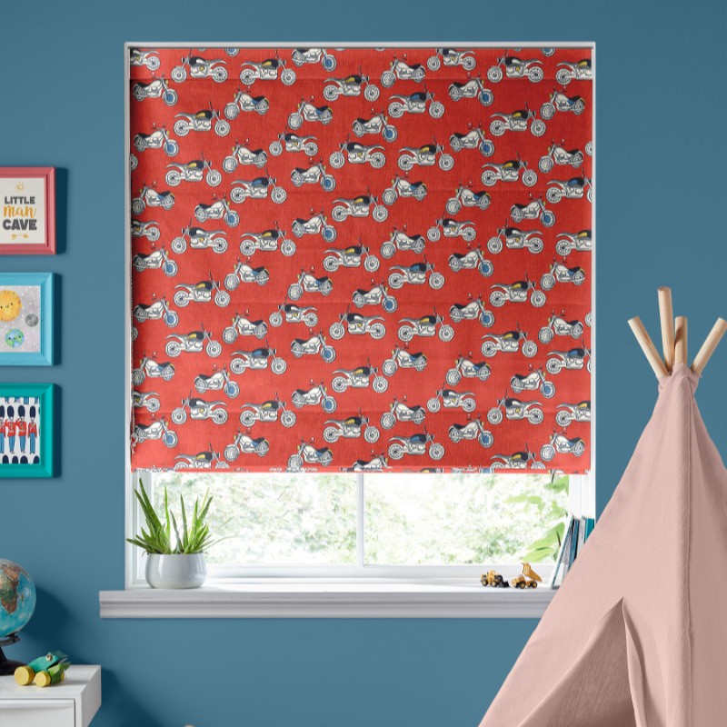Cath Kidston Kids Motorbikes Red Roman Blind