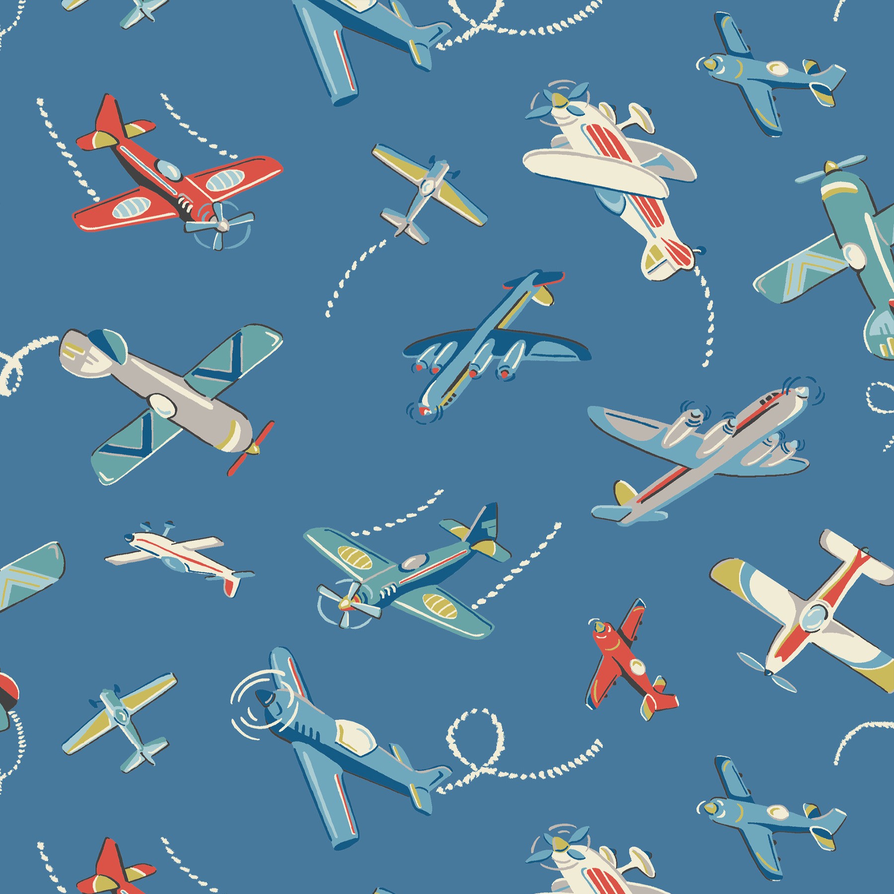 Cath Kidston Planes Mid Blue Roman Blind
