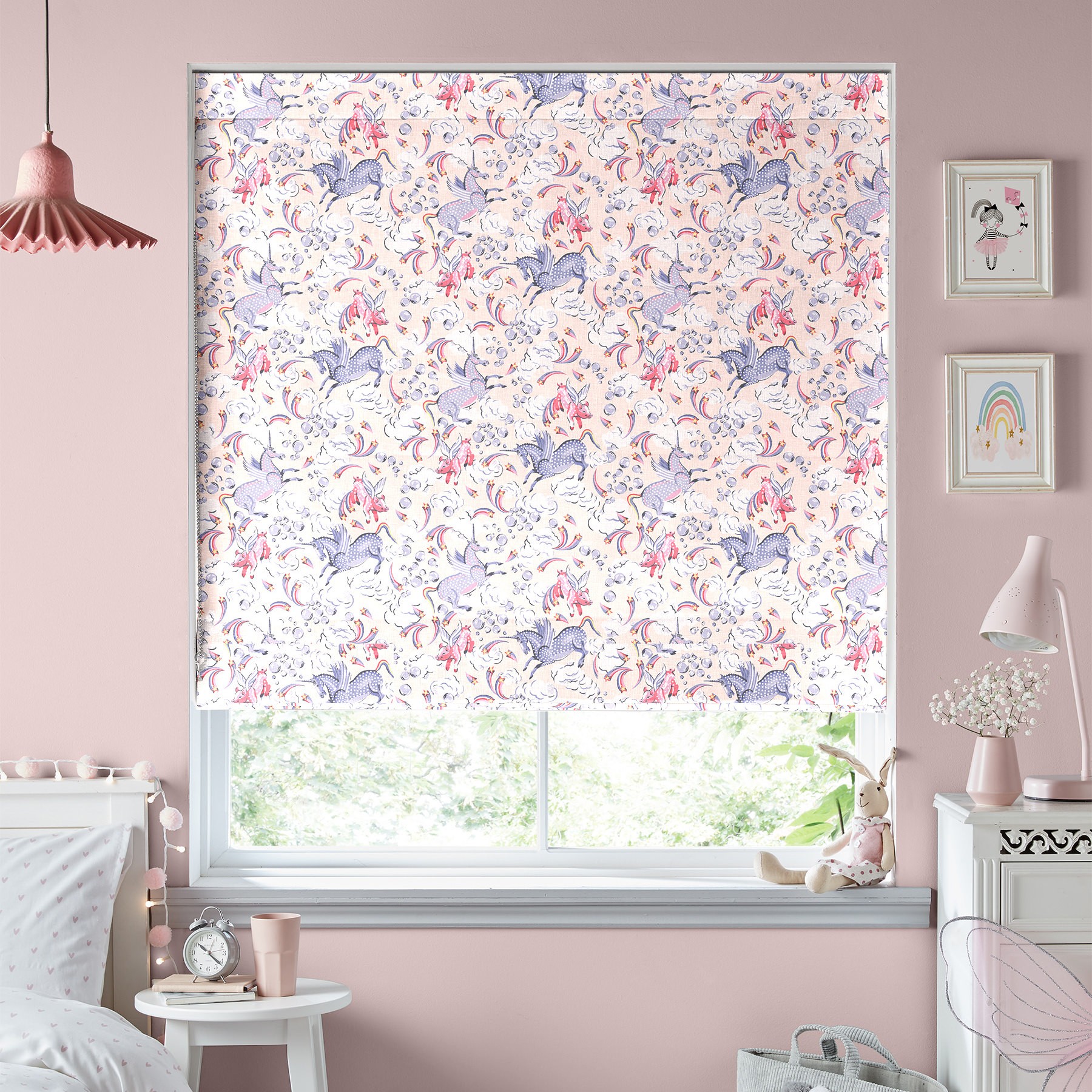 Cath Kidston Unicorn Pink Roman Blind