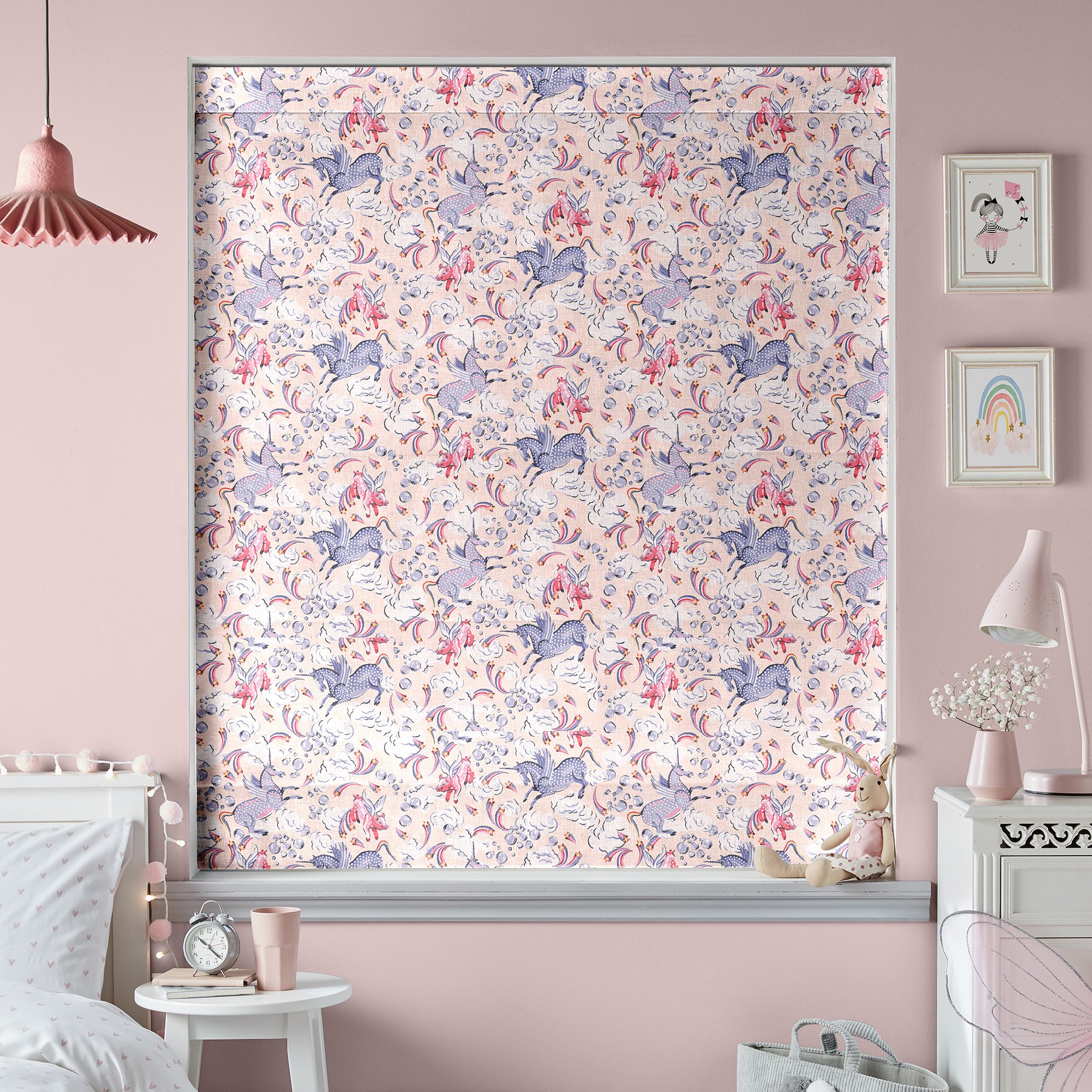 Cath Kidston Unicorn Pink Roman Blind