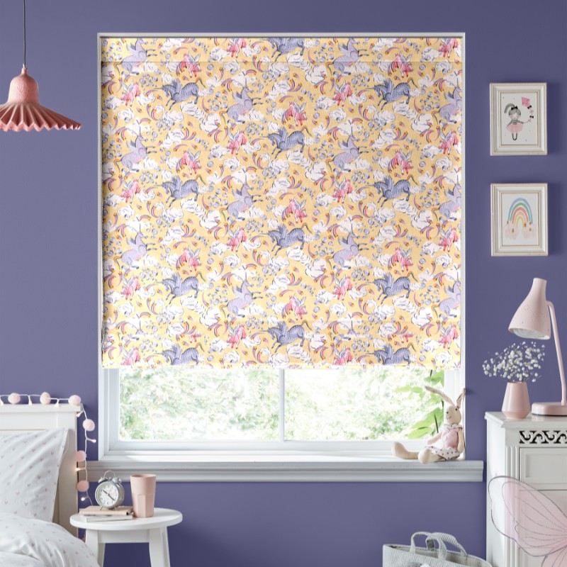Cath Kidston Unicorn Yellow Roman Blind