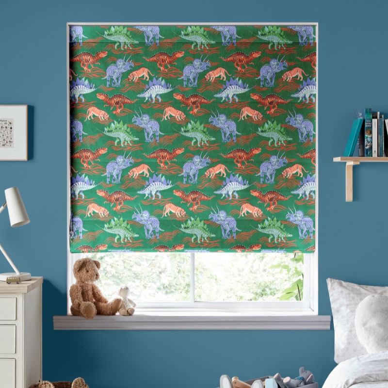 Cath Kidston Dinosaur Green Roman Blind