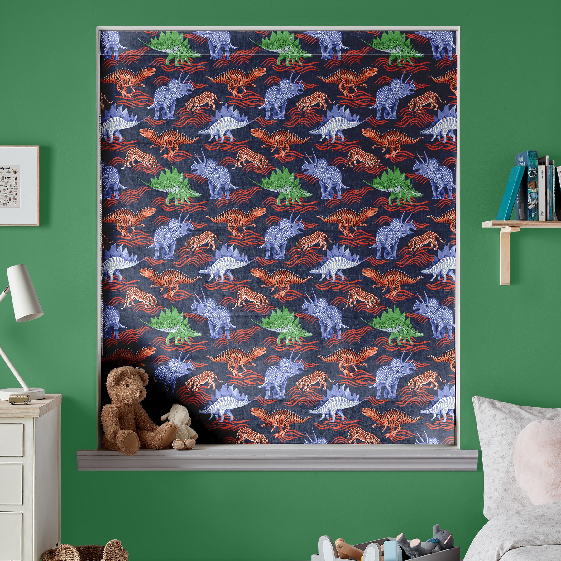 Cath Kidston Dinosaur Navy Roman Blind