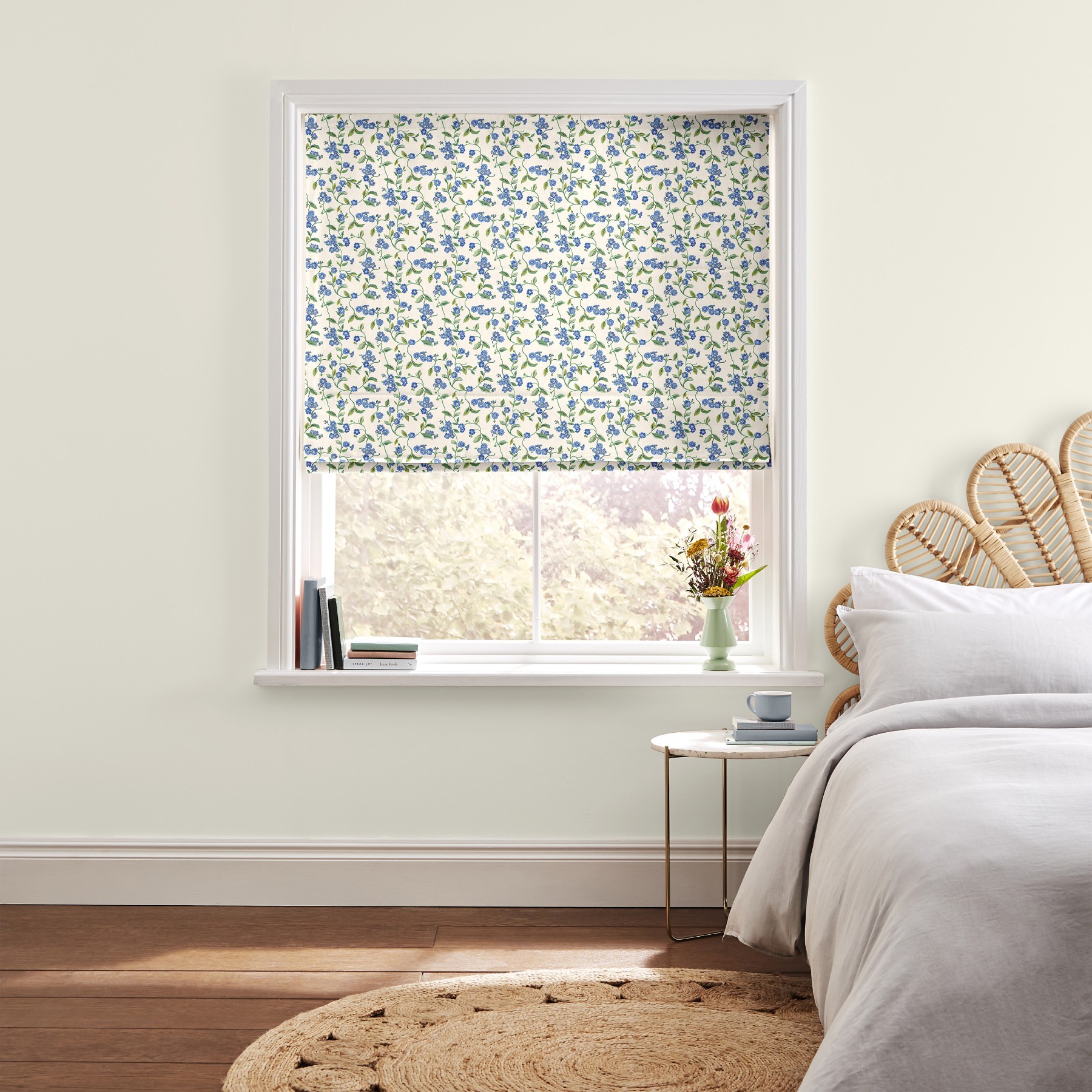 Cath Kidston Forget Me Not Blue Roman Blind